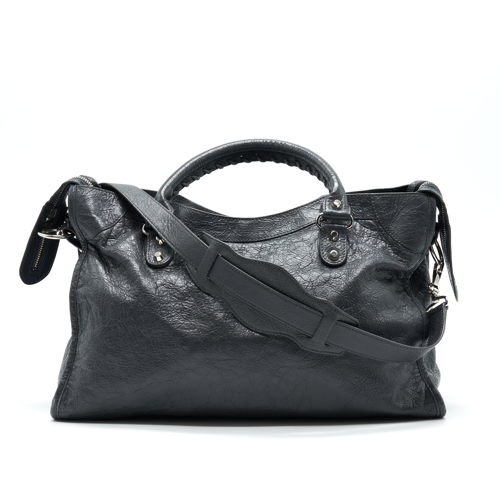 balenciaga-medium-giant-city-bag-grey-with-shw