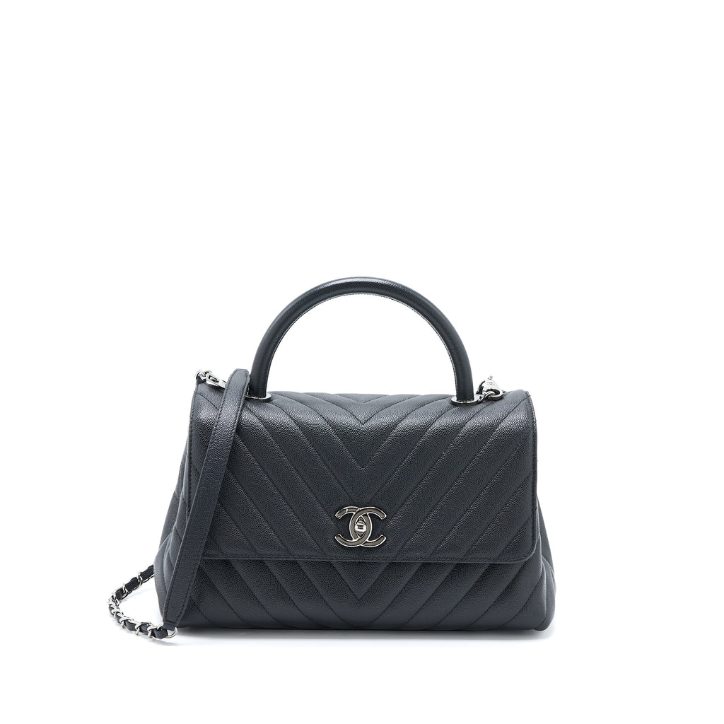 copy-of-chanel-medium-coco-handle-chevron-caviar-black-shw