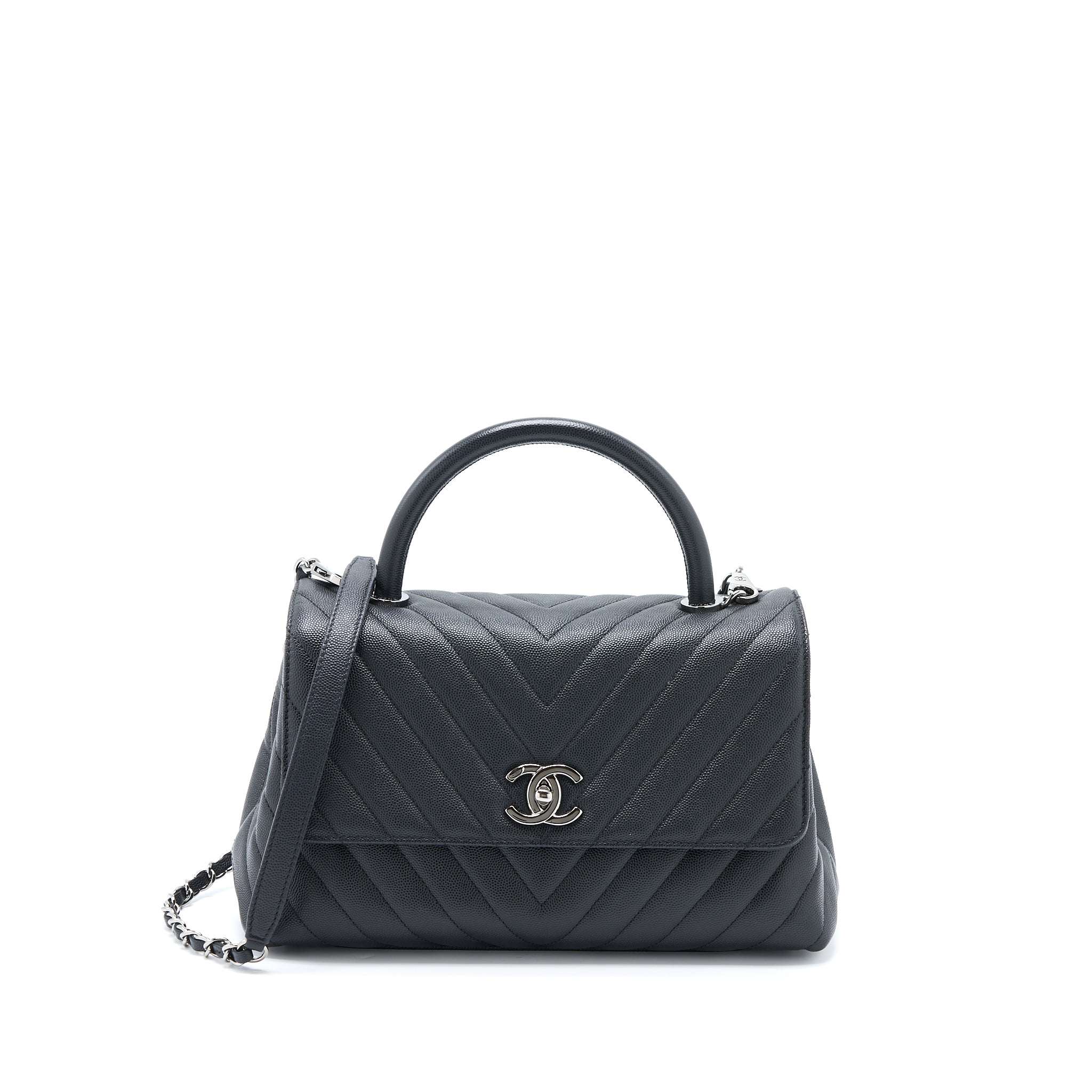 copy-of-chanel-medium-coco-handle-chevron-caviar-black-shw