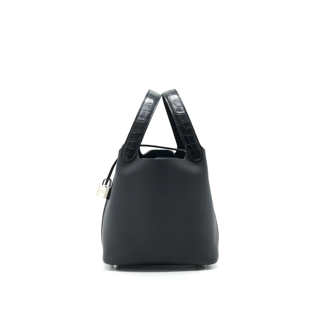 hermes-picotin-lock-18-touch-bag-clemence-with-alligator-handle-black-shw