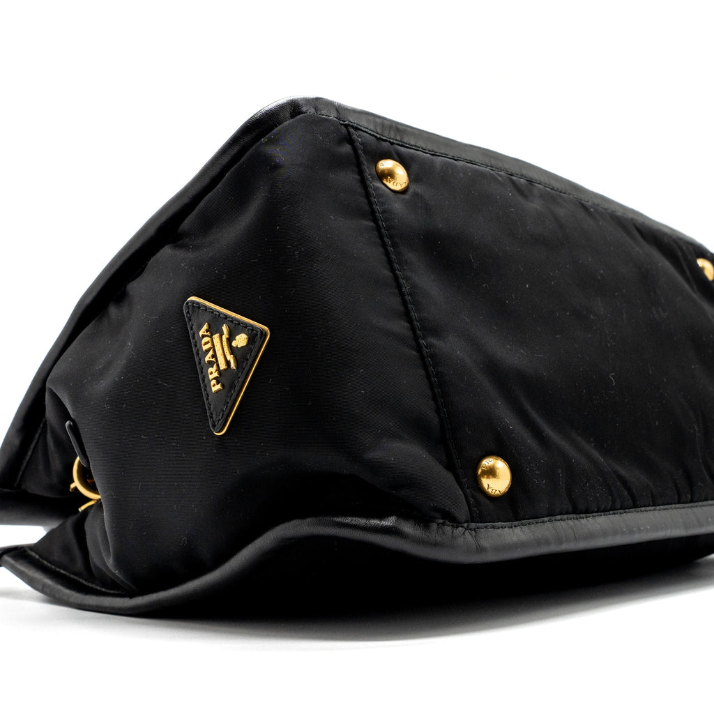 prada-tote-bag-nylon-leather-black-ghw