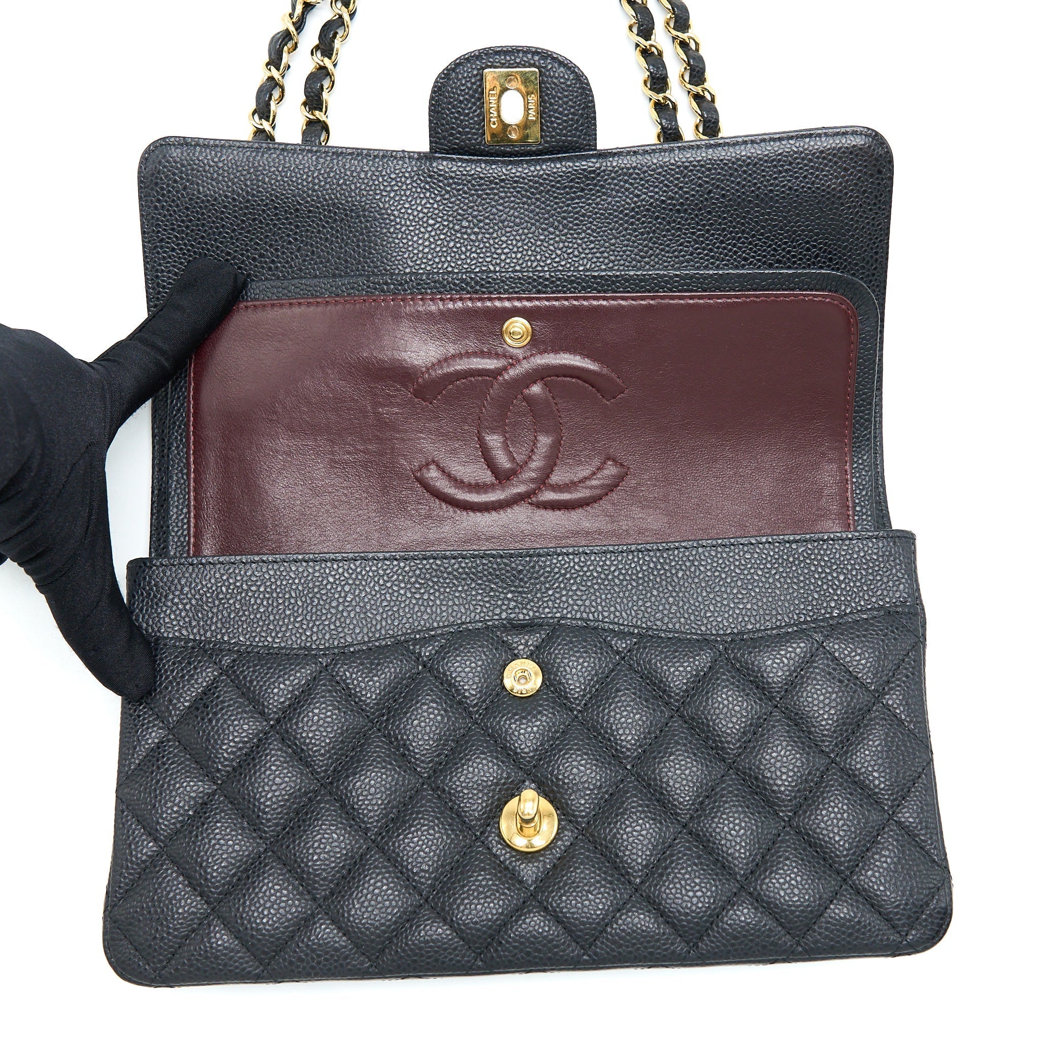 chanel-medium-classic-double-flap-caviar-black-ghw