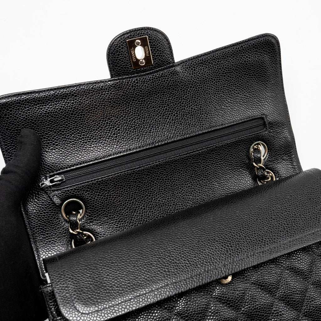 chanel-medium-classic-double-flap-bag-caviar-black-shw-9