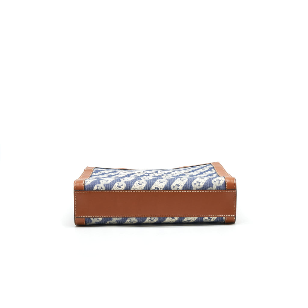 celine-small-vertical-cabas-celine-in-maillon-triomphe-jacquard-and-calfskin-navy-tan