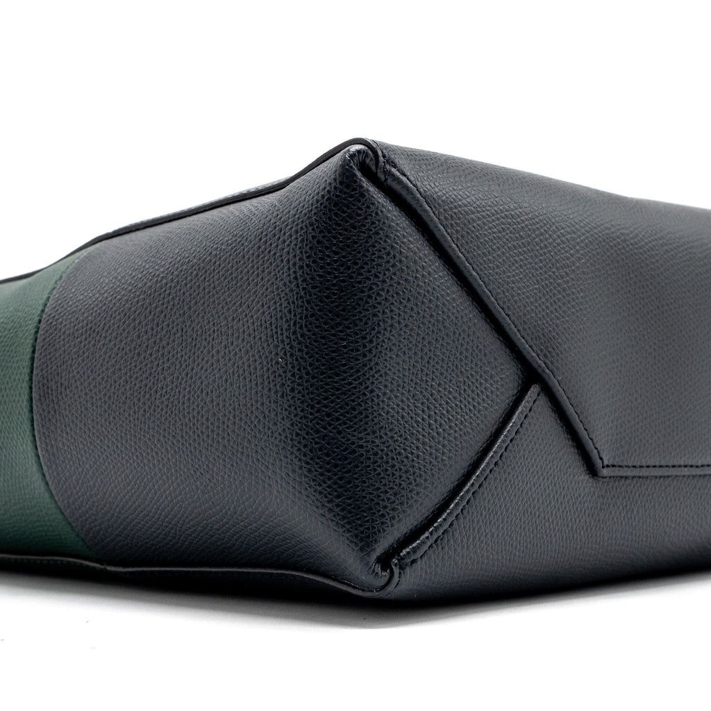 celine-vertical-cabas-calfskin-green-navy-ghw