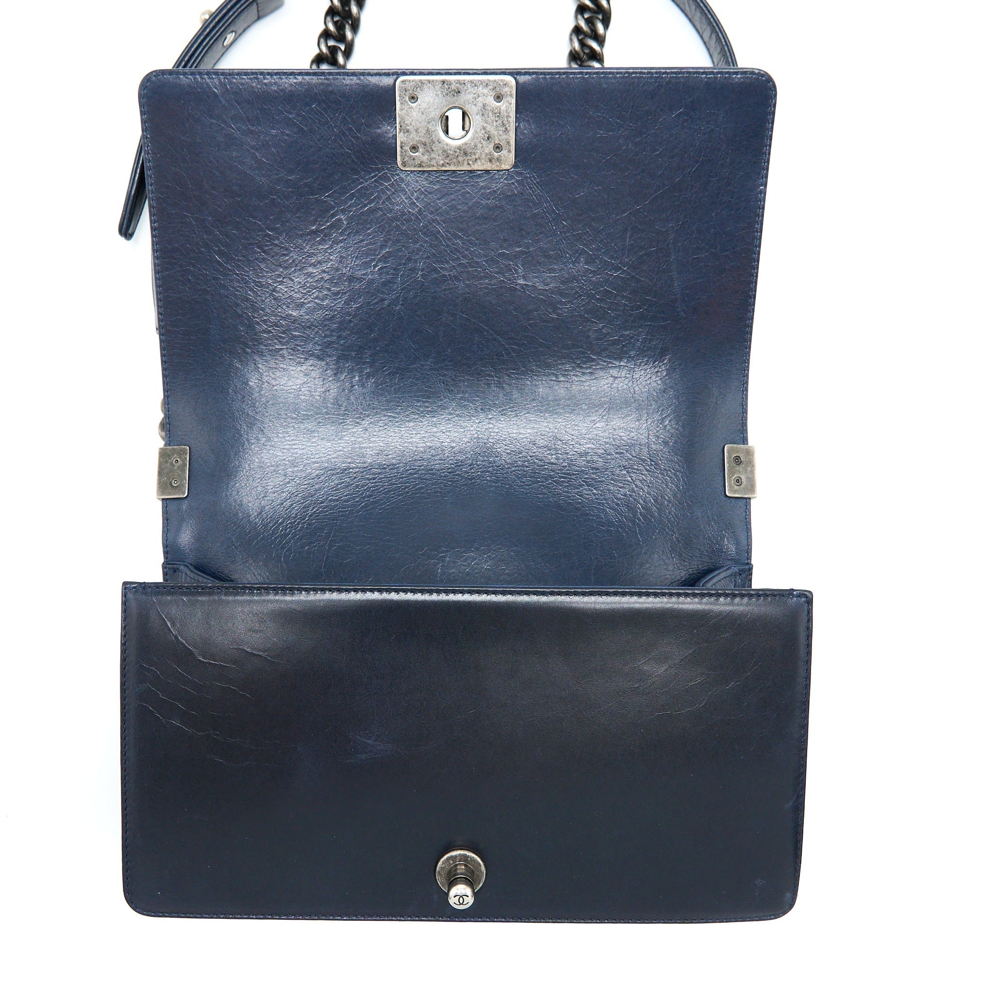 chanel-medium-boy-bag-limited-edition-with-chain-edge-aged-calfskin-navy-ruthenium-hardware