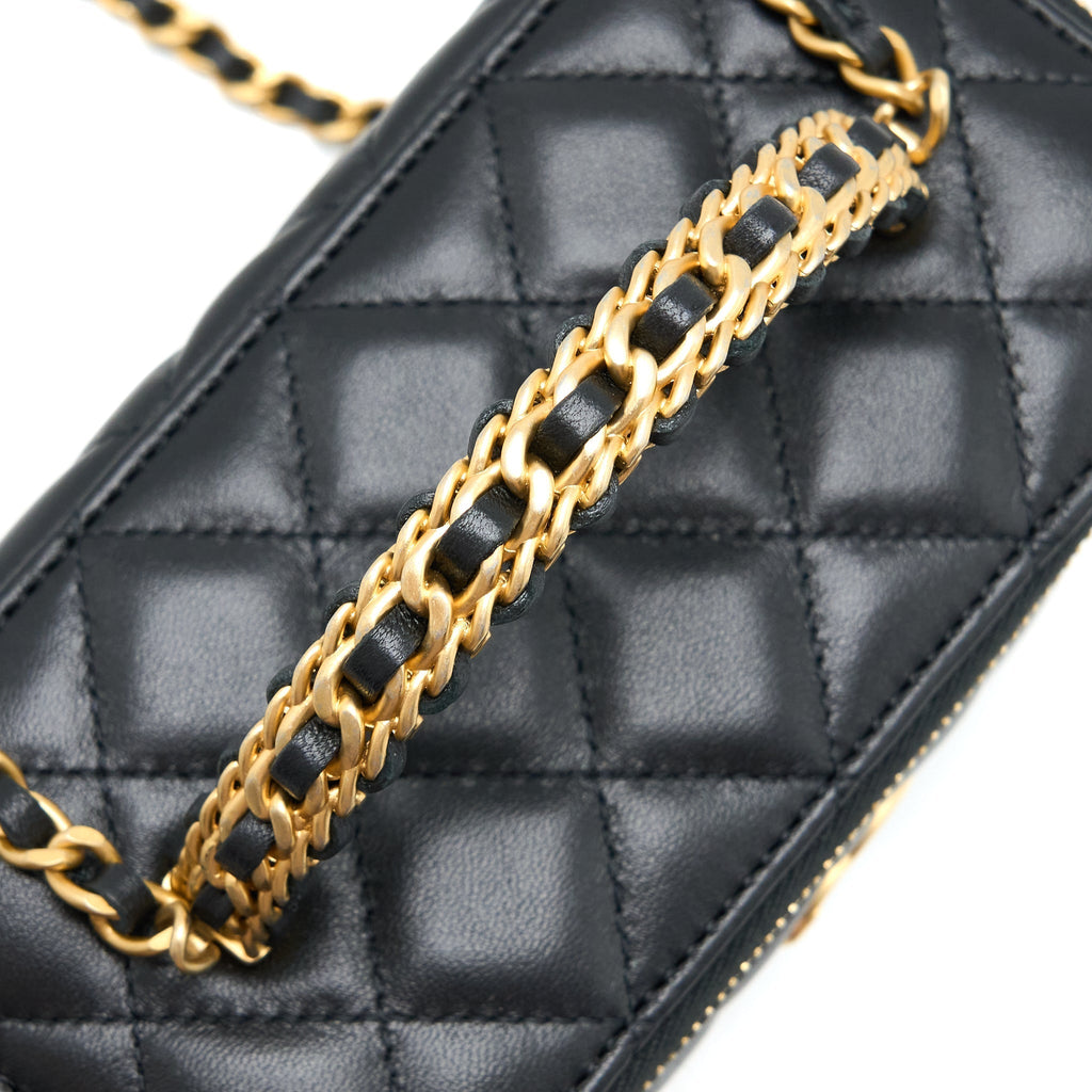 chanel-22k-leather-chain-top-handle-long-vanity-case-lambskin-black-brushed-ghw