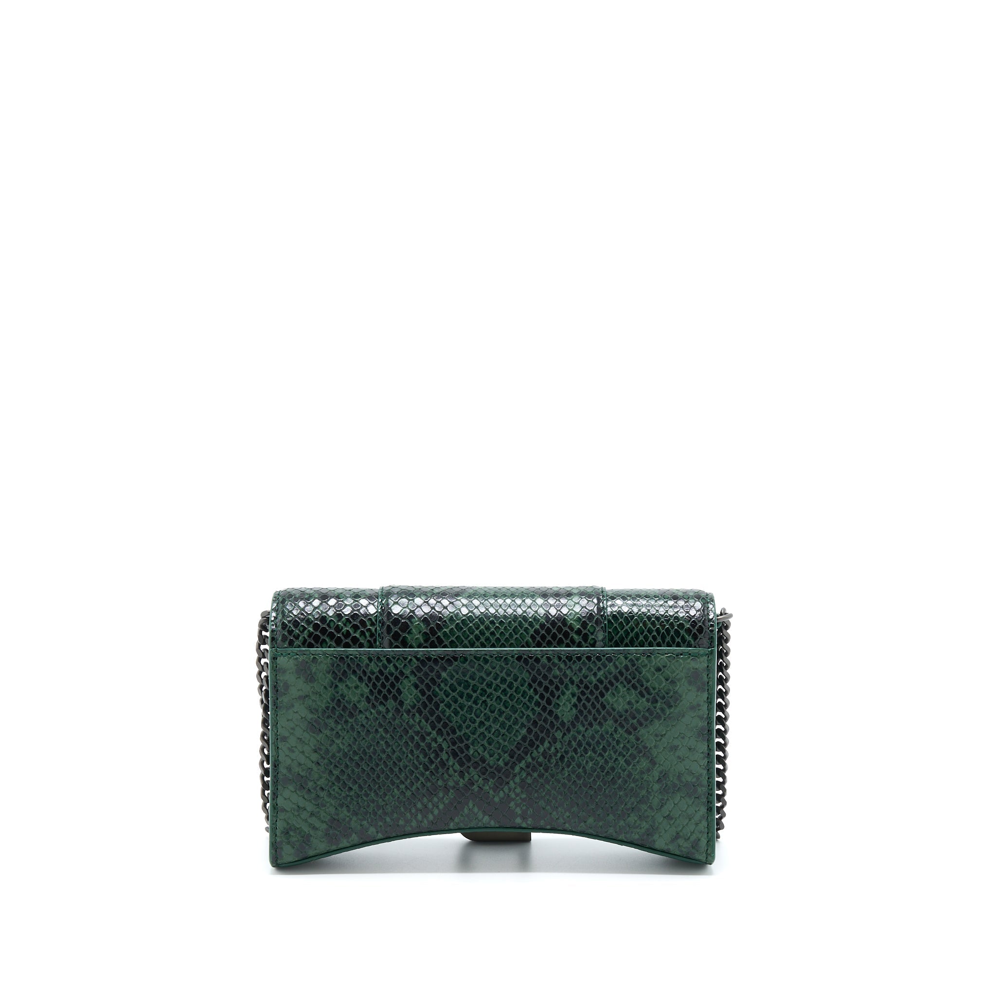 balenciaga-hourglass-wallet-with-chain-python-embossed-calfskin-black-dark-green