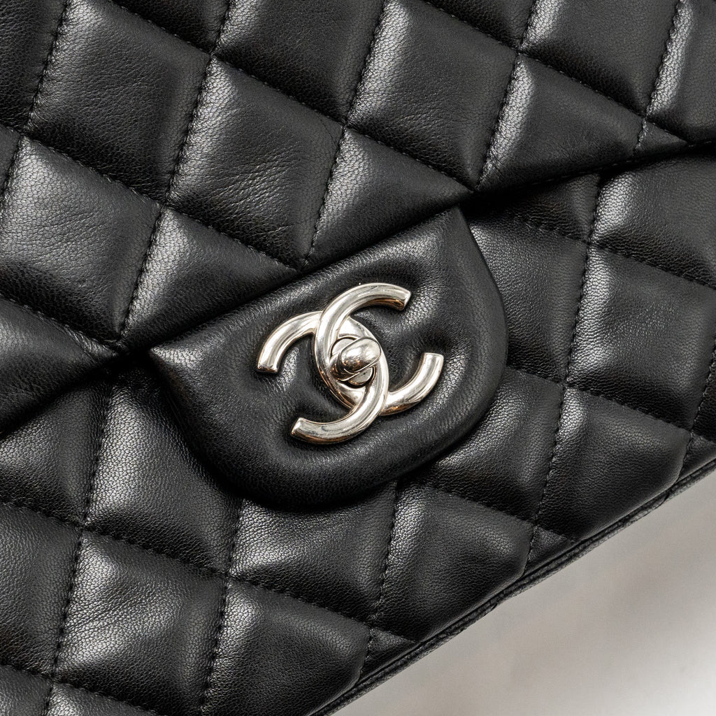 chanel-maxi-classic-single-flap-bag-lambskin-black-shw-copy