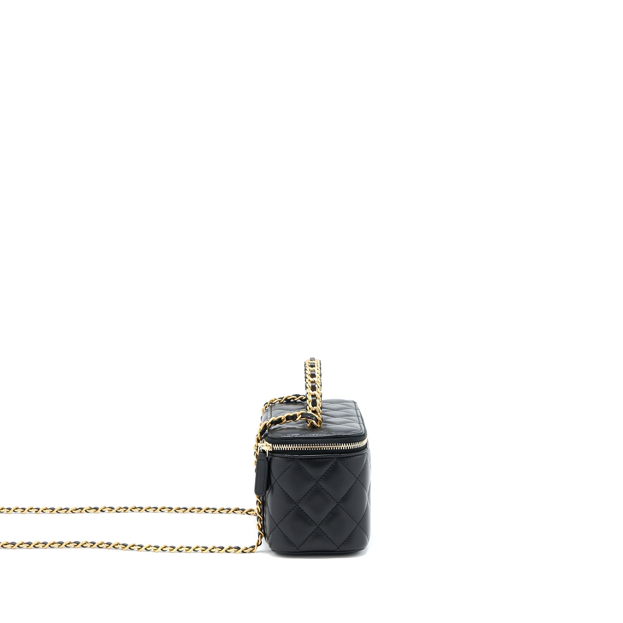 chanel-22k-leather-chain-top-handle-long-vanity-case-lambskin-black-brushed-ghw