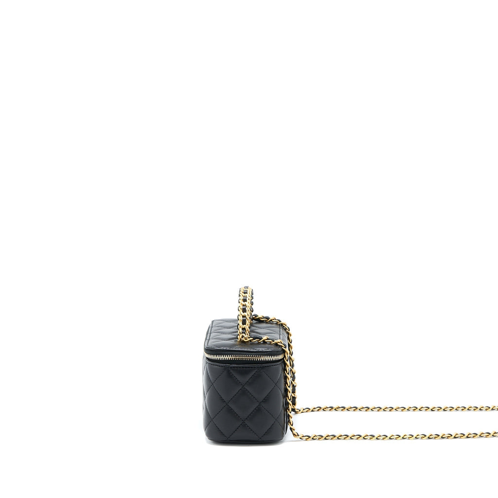 chanel-22k-leather-chain-top-handle-long-vanity-case-lambskin-black-brushed-ghw