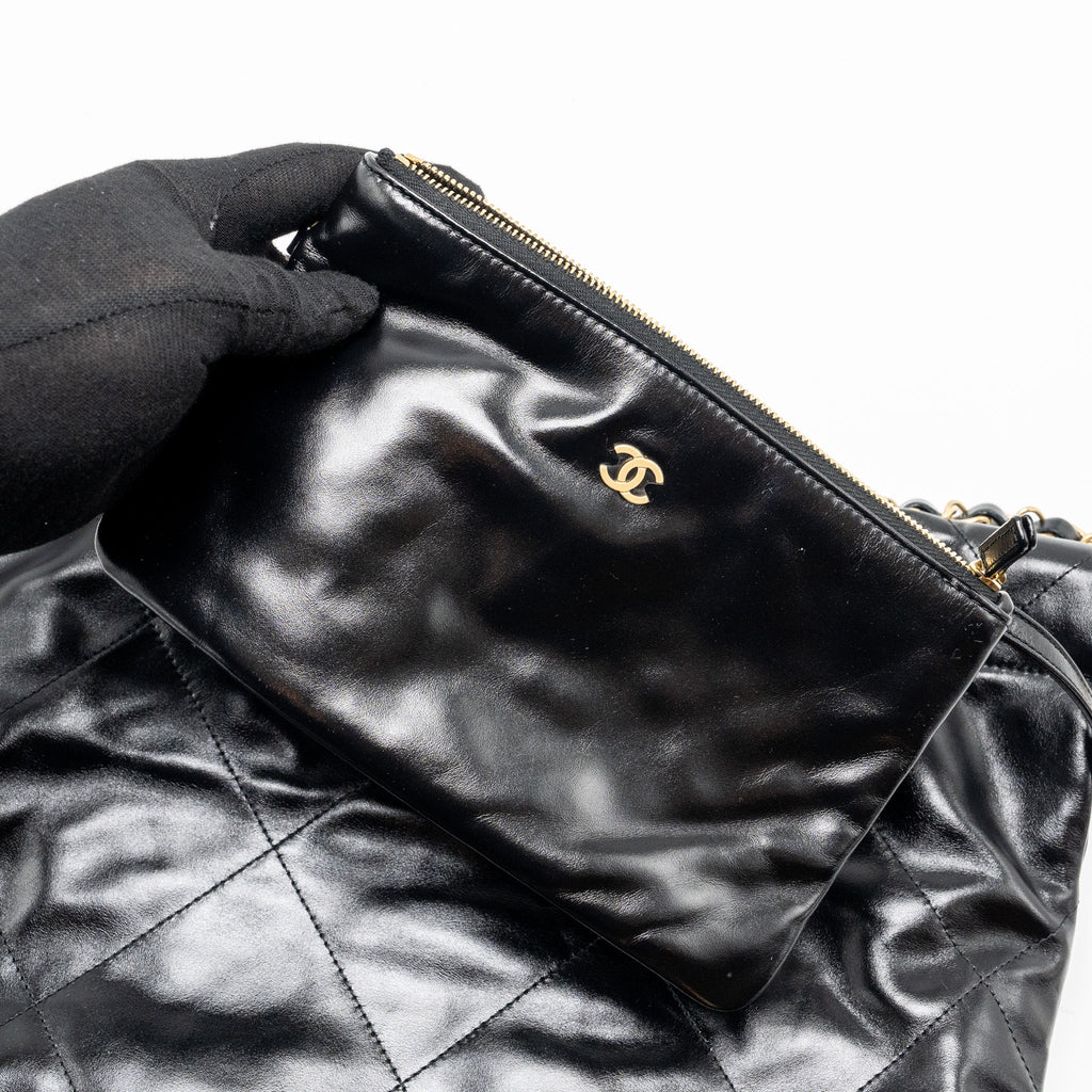 chanel-small-22-bag-gold-letter-shiny-calfskin-black-ghw-microchip-copy