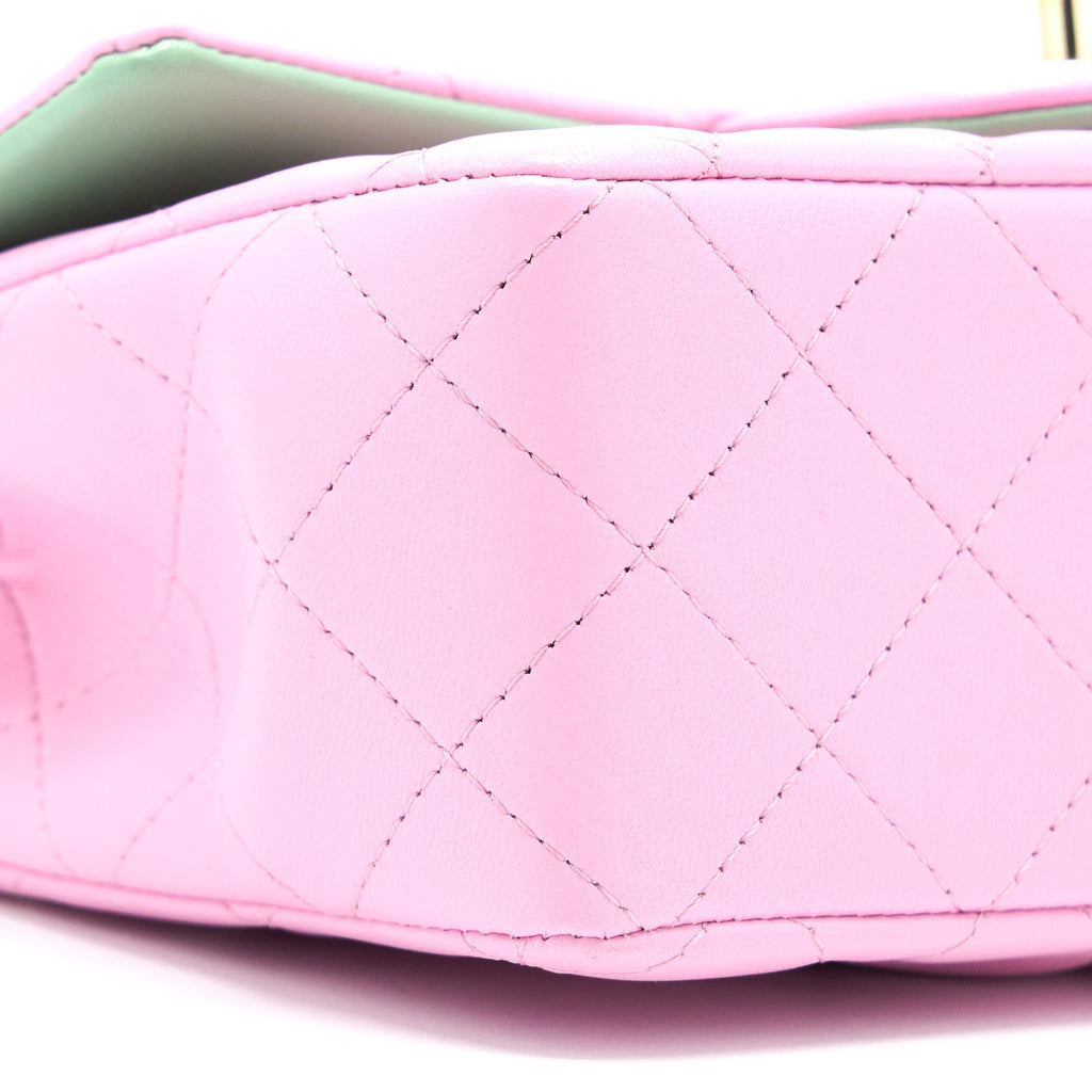 copy-of-chanel-top-handle-mini-rectangular-lambskin-pink-light-green-lghw-microchip