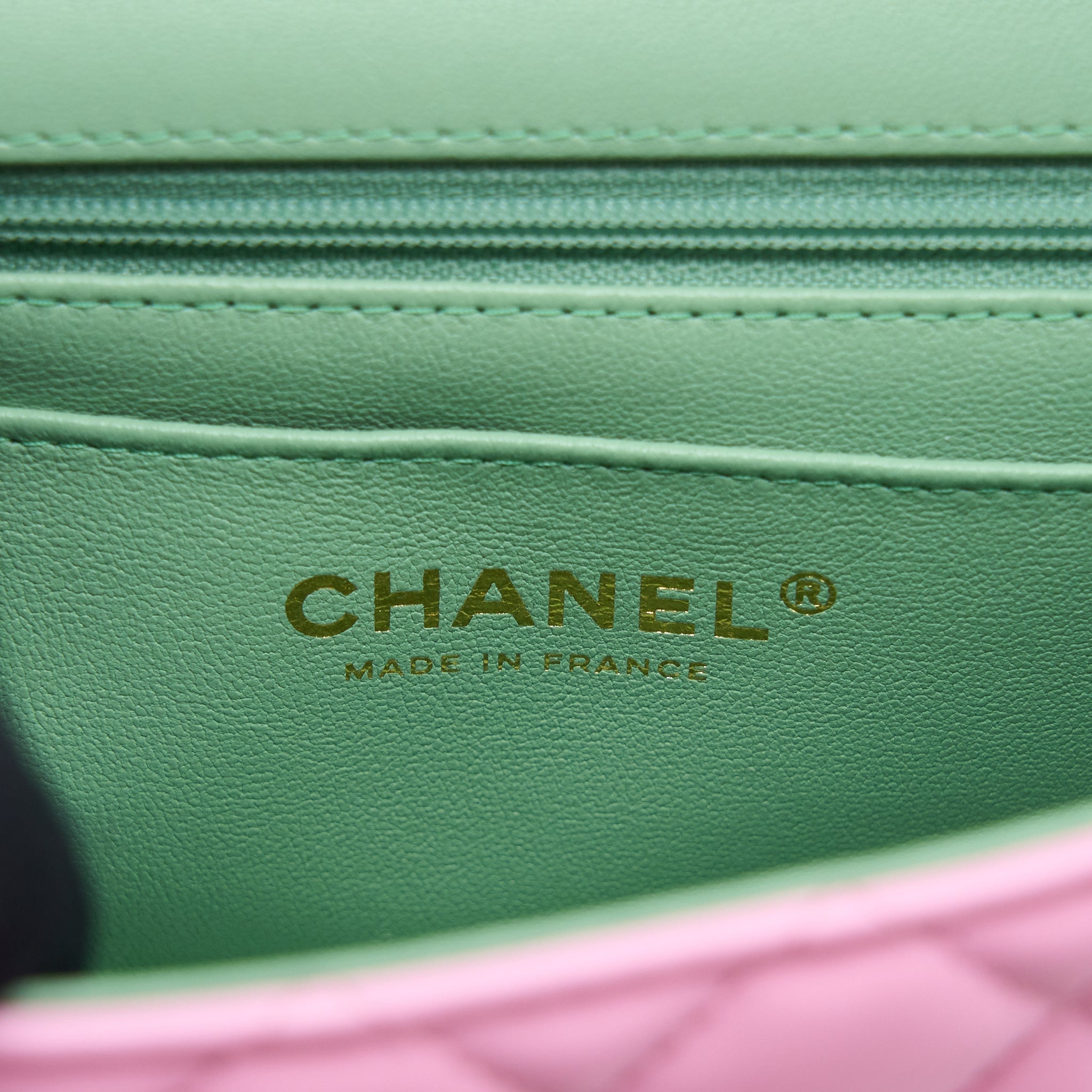 copy-of-chanel-top-handle-mini-rectangular-lambskin-pink-light-green-lghw-microchip