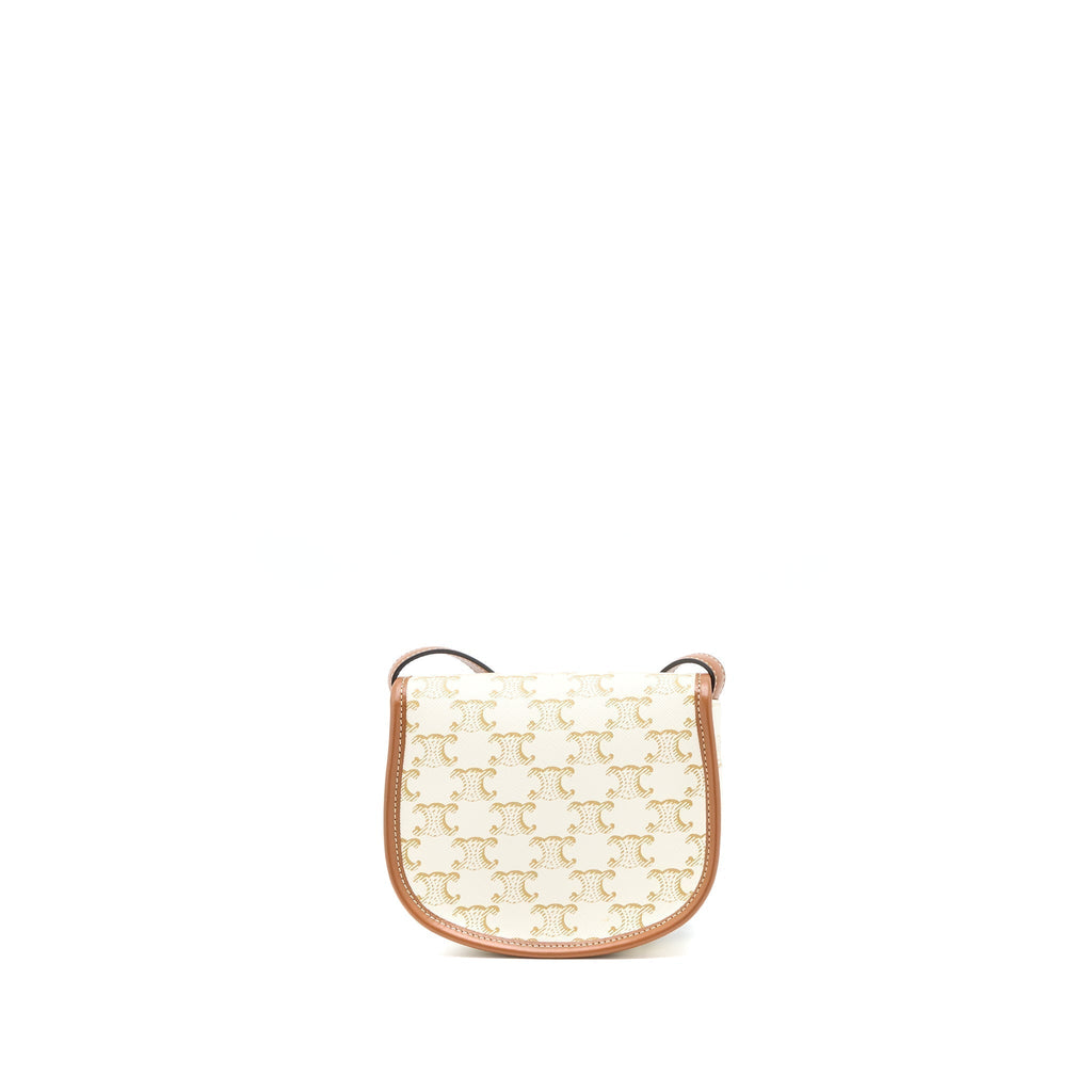 celine-mini-besace-triomphe-canvas-calfskin-white-ghw