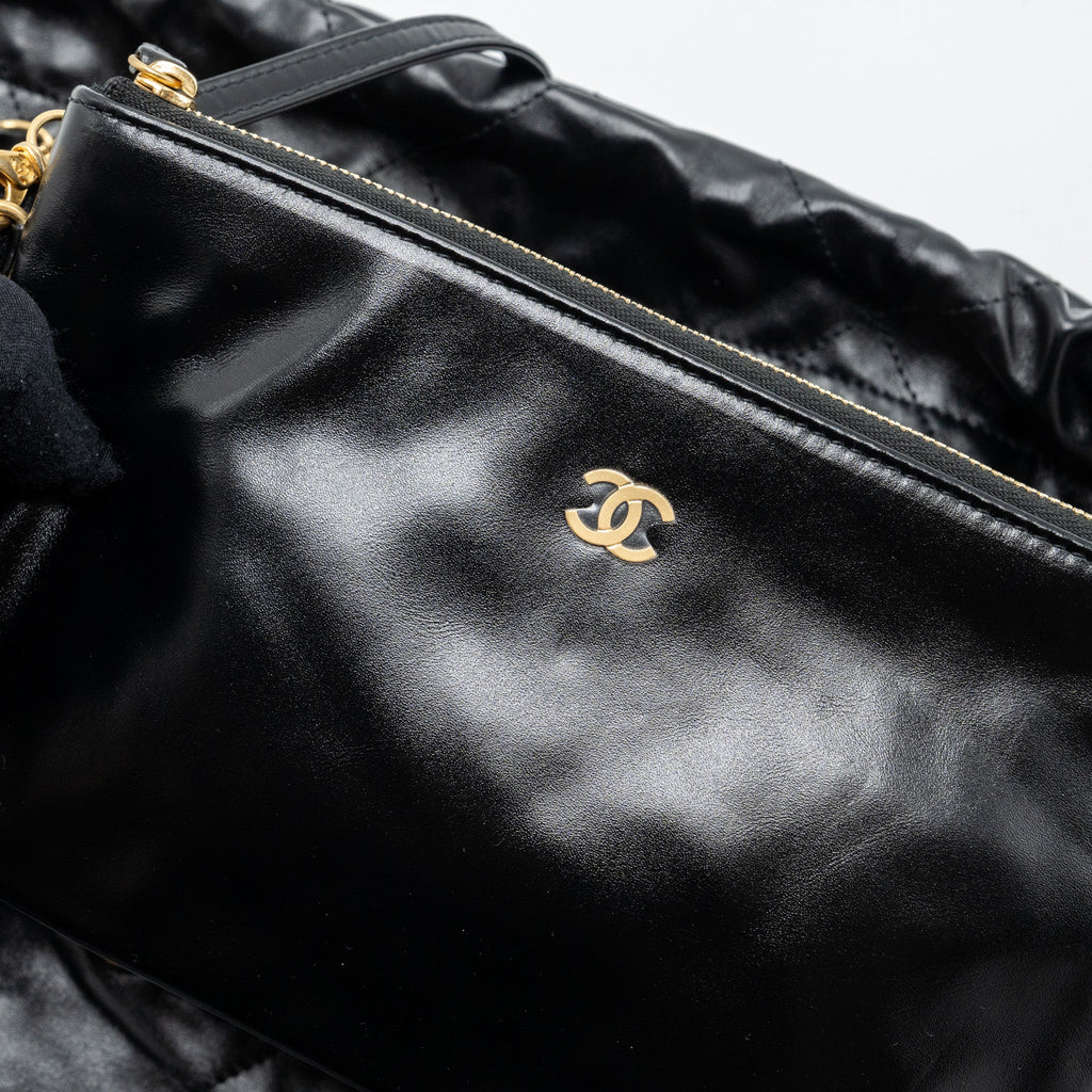 chanel-small-22-bag-gold-letter-shiny-calfskin-black-brushed-ghwmicrochip
