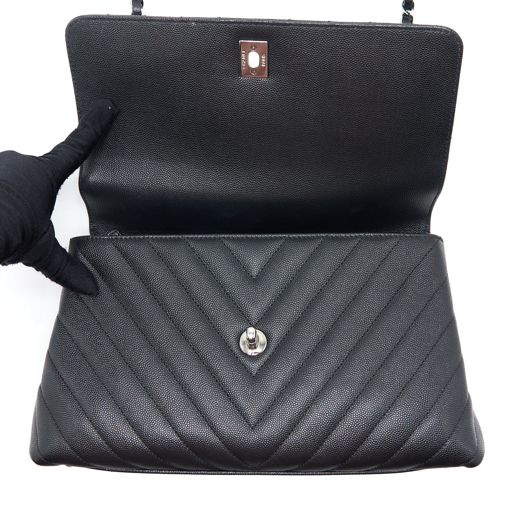 copy-of-chanel-medium-coco-handle-chevron-caviar-black-shw