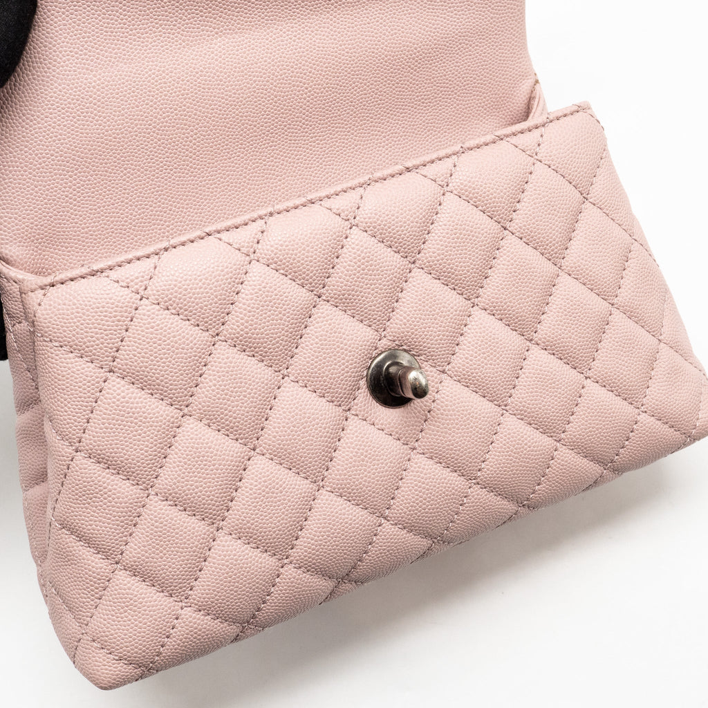 chanel-small-coco-handle-caviar-pink-ruthenium-shw