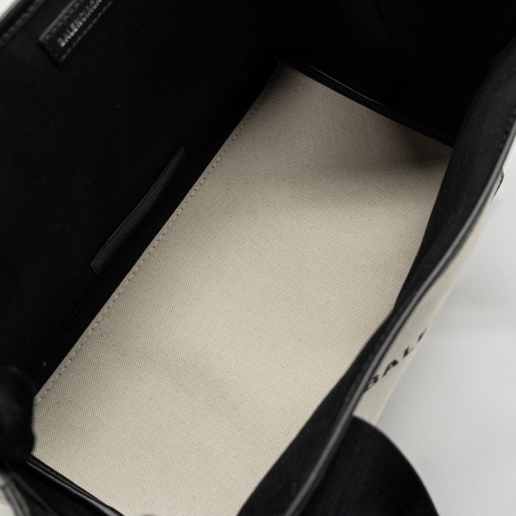 balenciaga-cabas-tote-bag-canvas-calfskin-beige-black-shw
