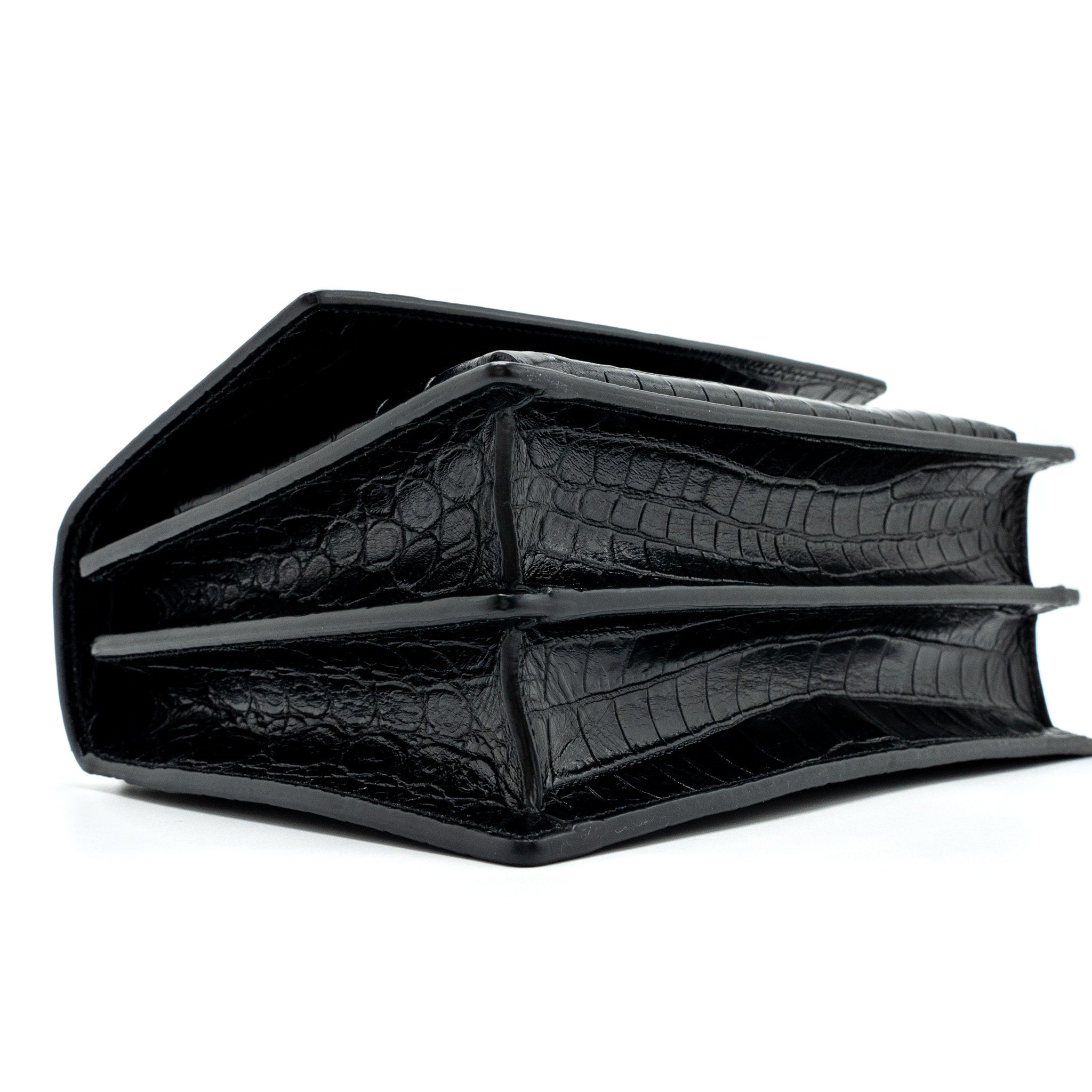 saint-laurent-sunset-bag-crocodile-embossed-black-shw