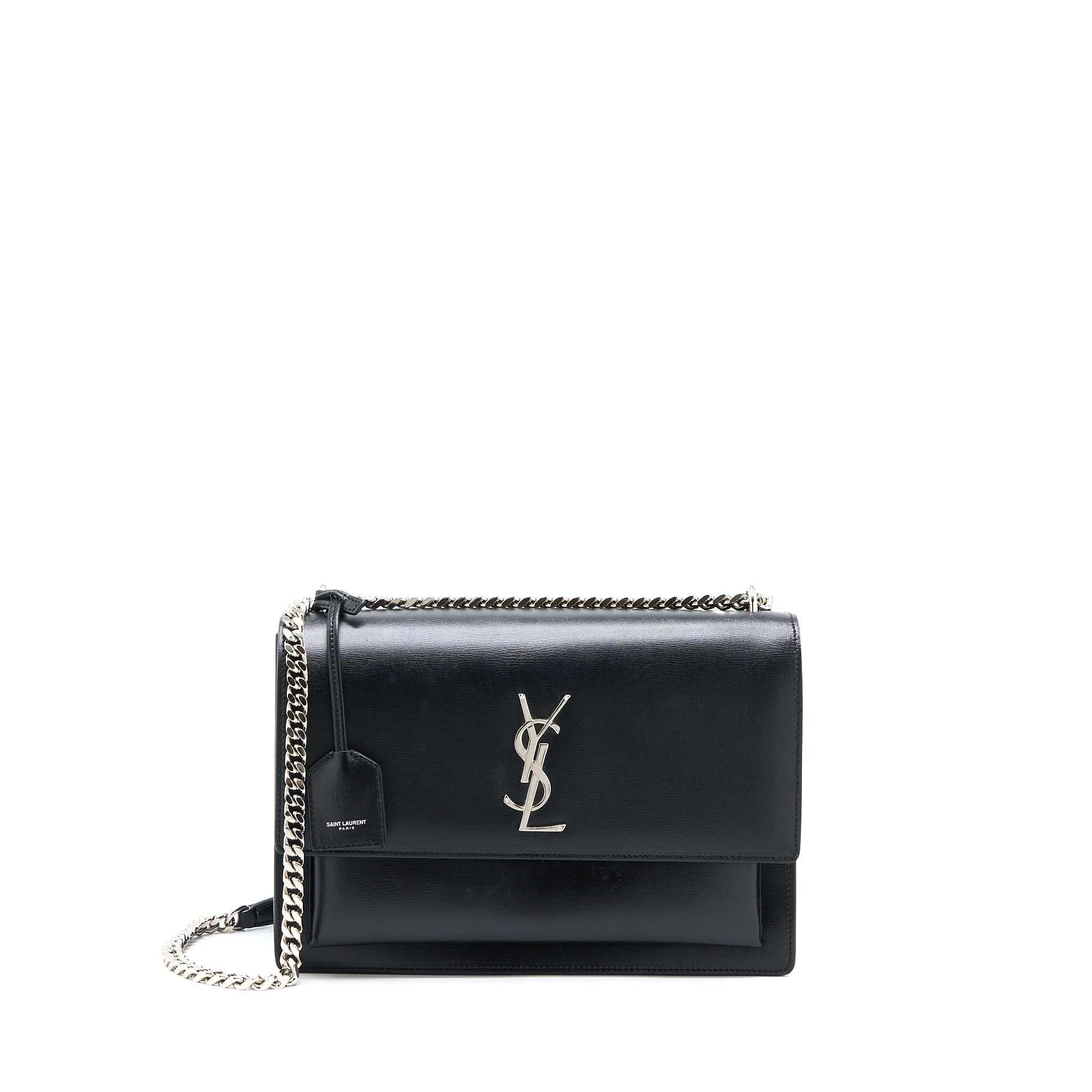 saint-laurent-ysl-sunset-large-chain-bag-calfskin-black-shw