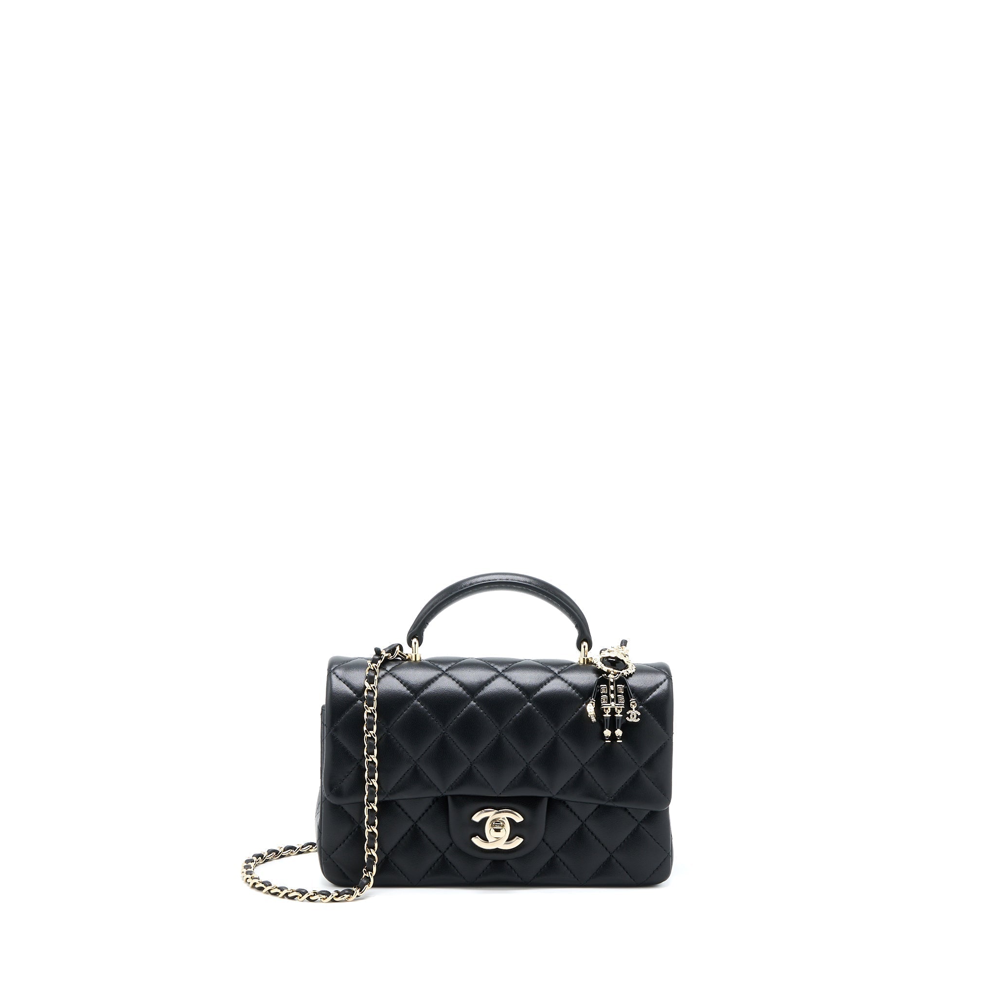 chanel-22p-top-handle-mini-rectangular-with-lion-charm-lghw-microchip