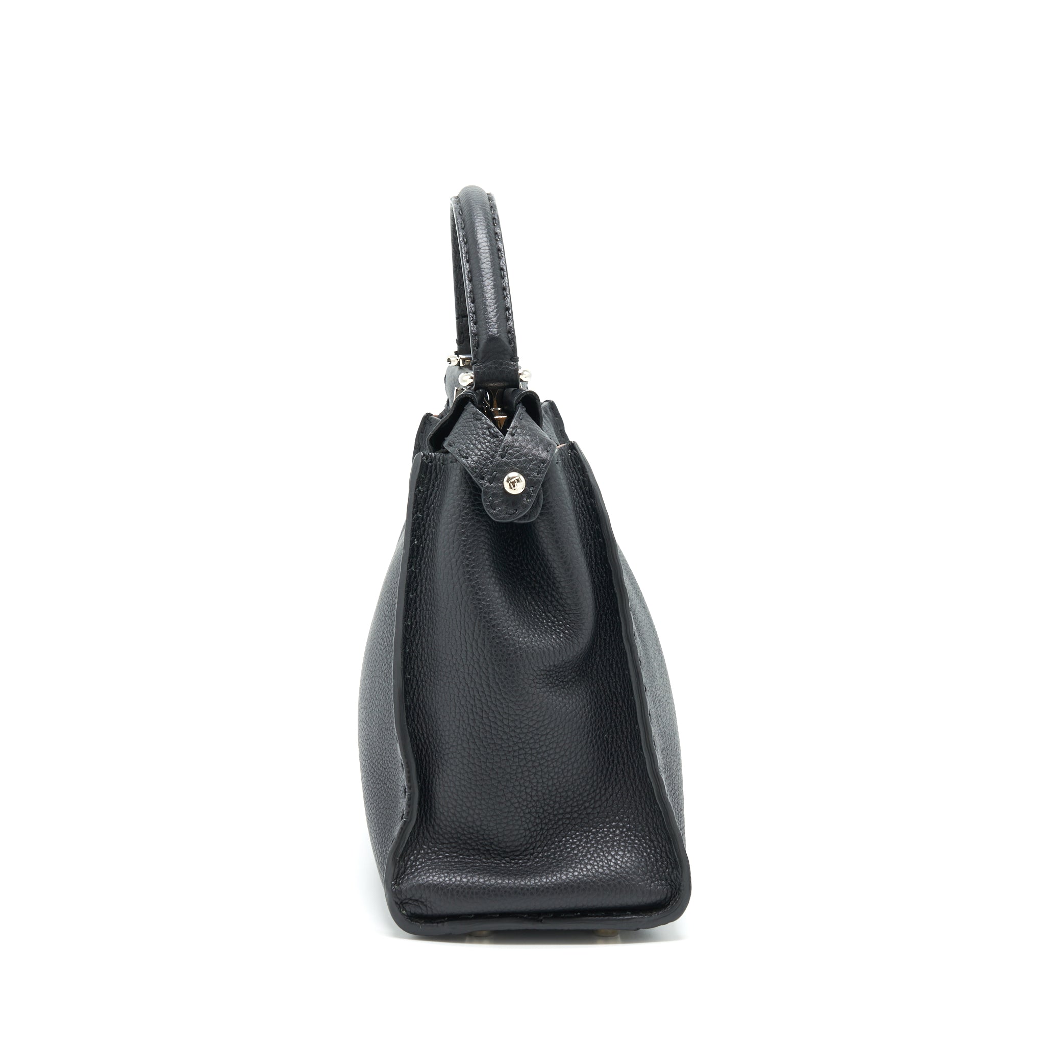 fendi-peekaboo-tote-bag-grained-calfskin-black-shw