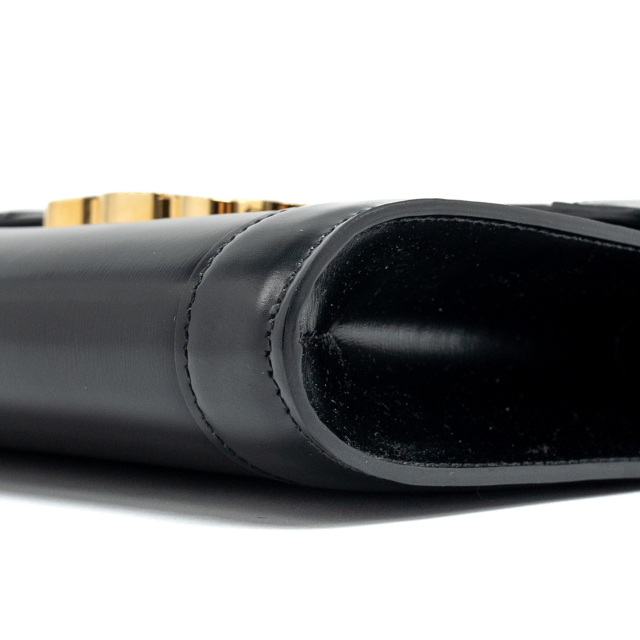 celine-triomphe-flap-wallet-with-strap-calfskin-black-ghw