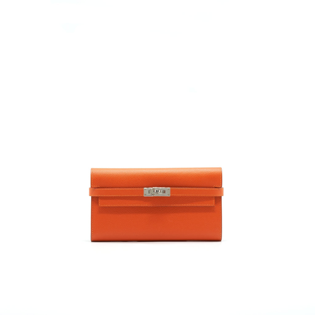 hermes-kelly-long-wallet-orange-shw-epsom-leather