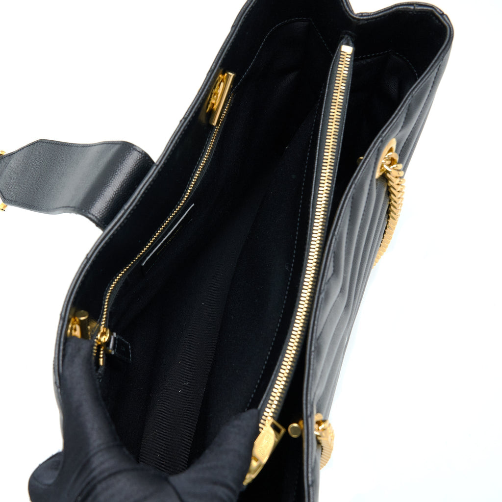 saint-laurent-ysl-chevron-tote-bag-black-ghw