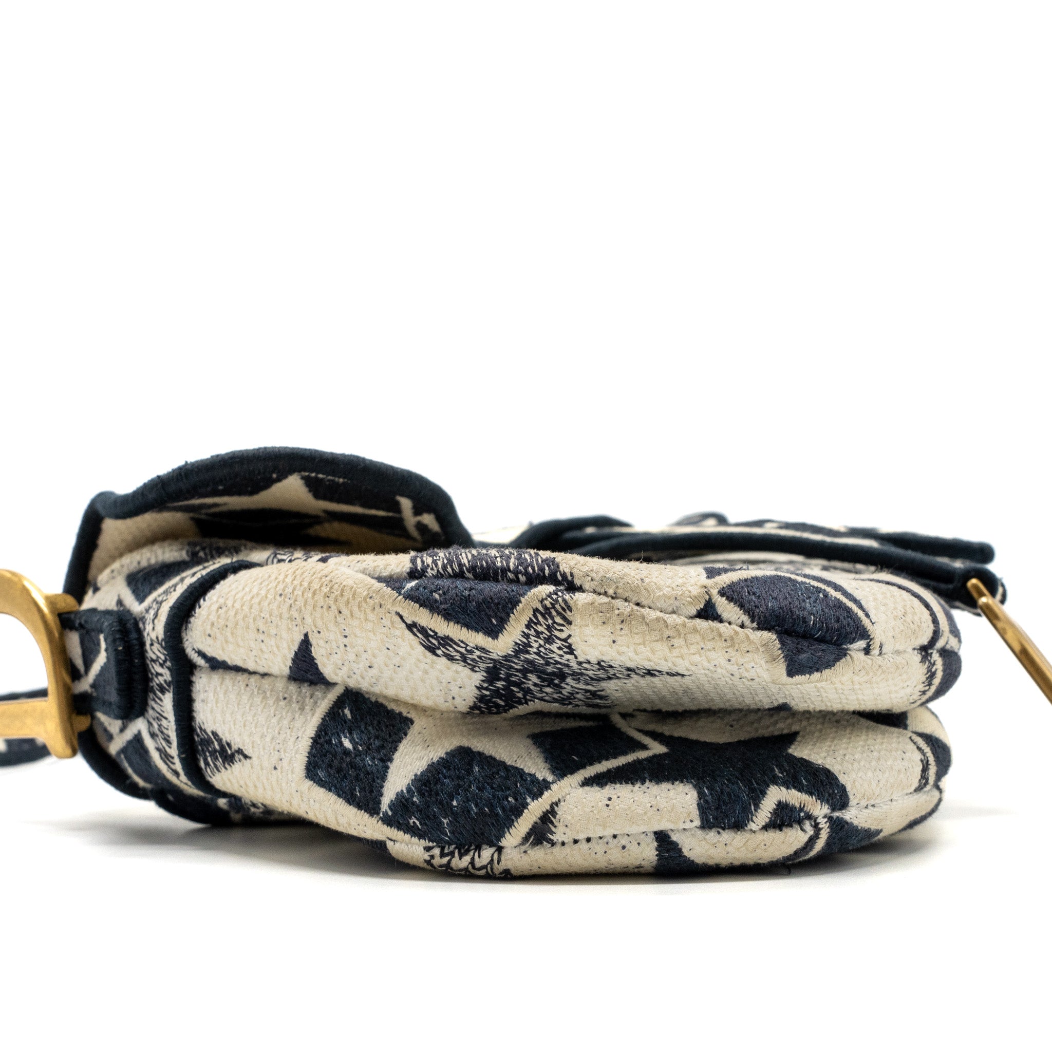 dior-saddle-bag-canvas-limited-print-dark-blue-white-ghw