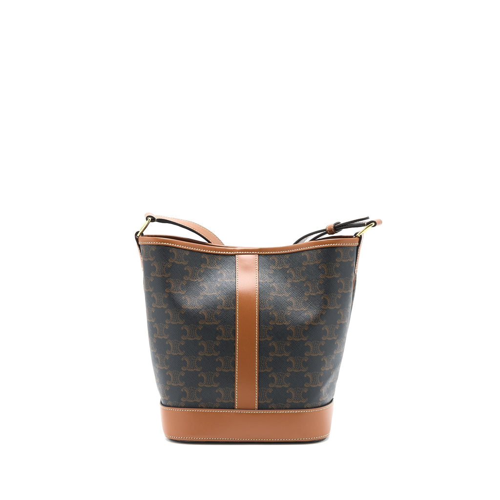 celine-small-bucket-bag-triomphe-canvas-leather-tan-ghw