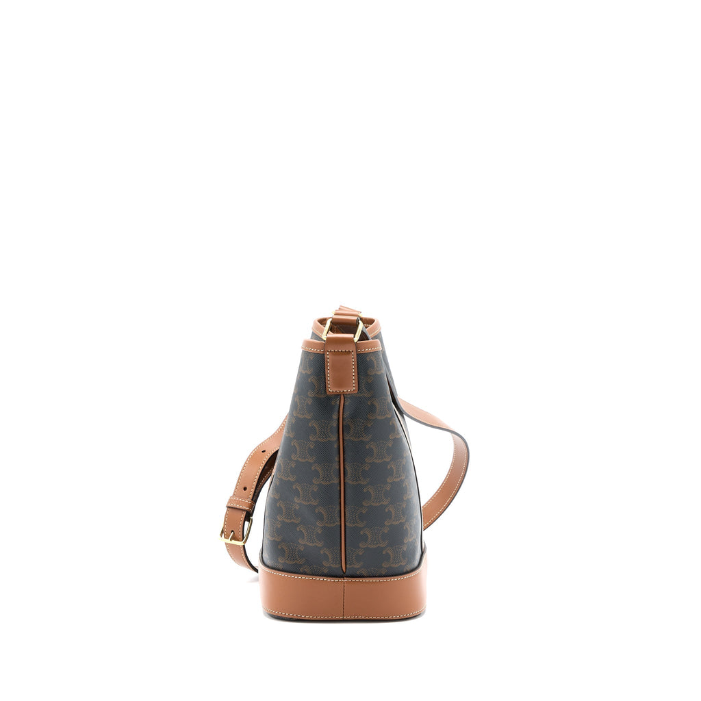 celine-small-bucket-bag-triomphe-canvas-leather-tan-ghw