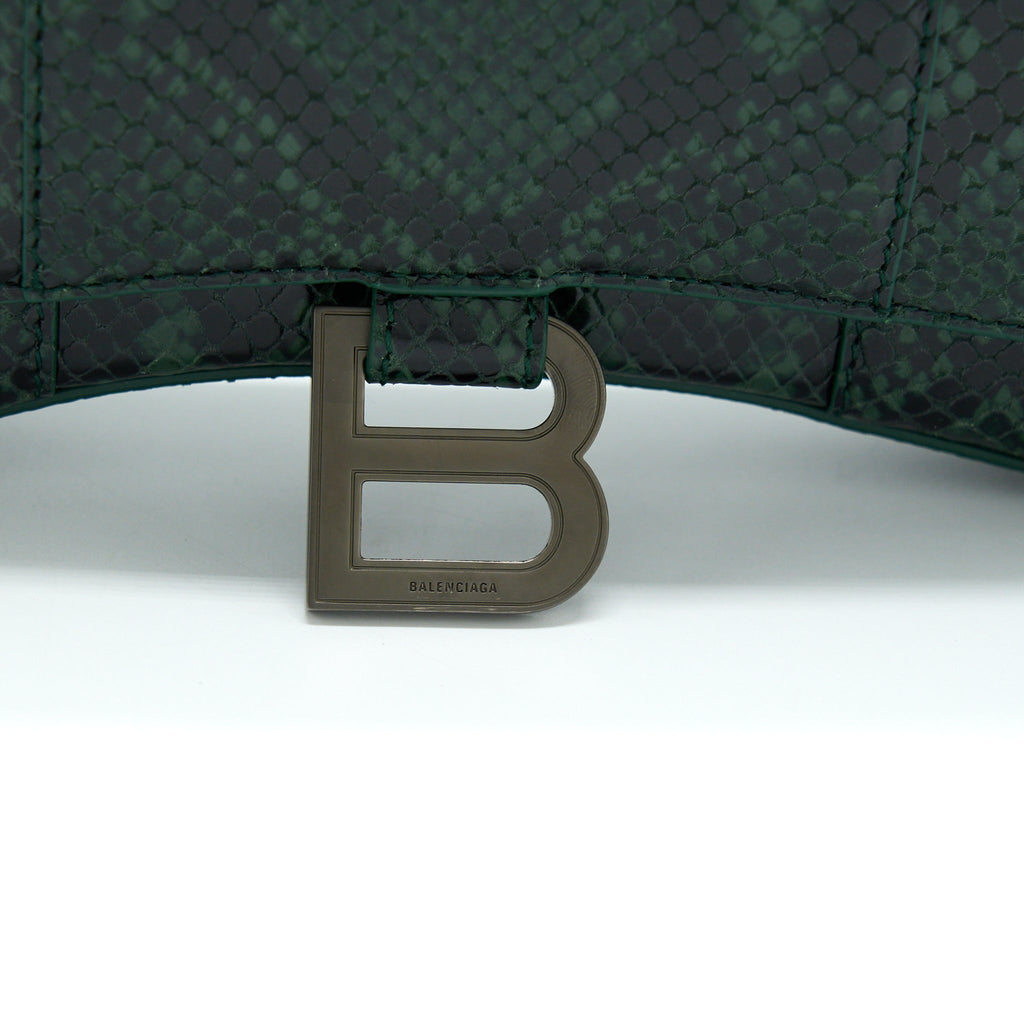 balenciaga-hourglass-wallet-with-chain-python-embossed-calfskin-black-dark-green