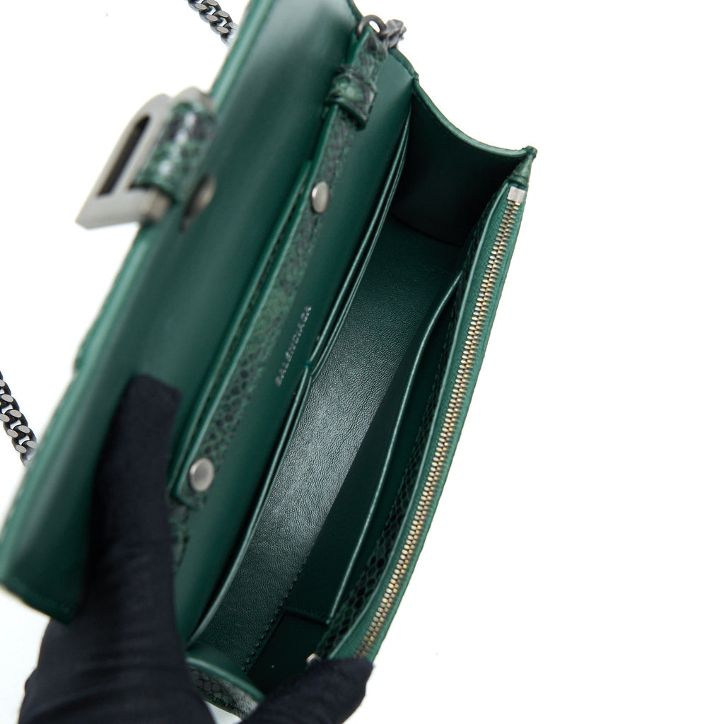 balenciaga-hourglass-wallet-with-chain-python-embossed-calfskin-black-dark-green