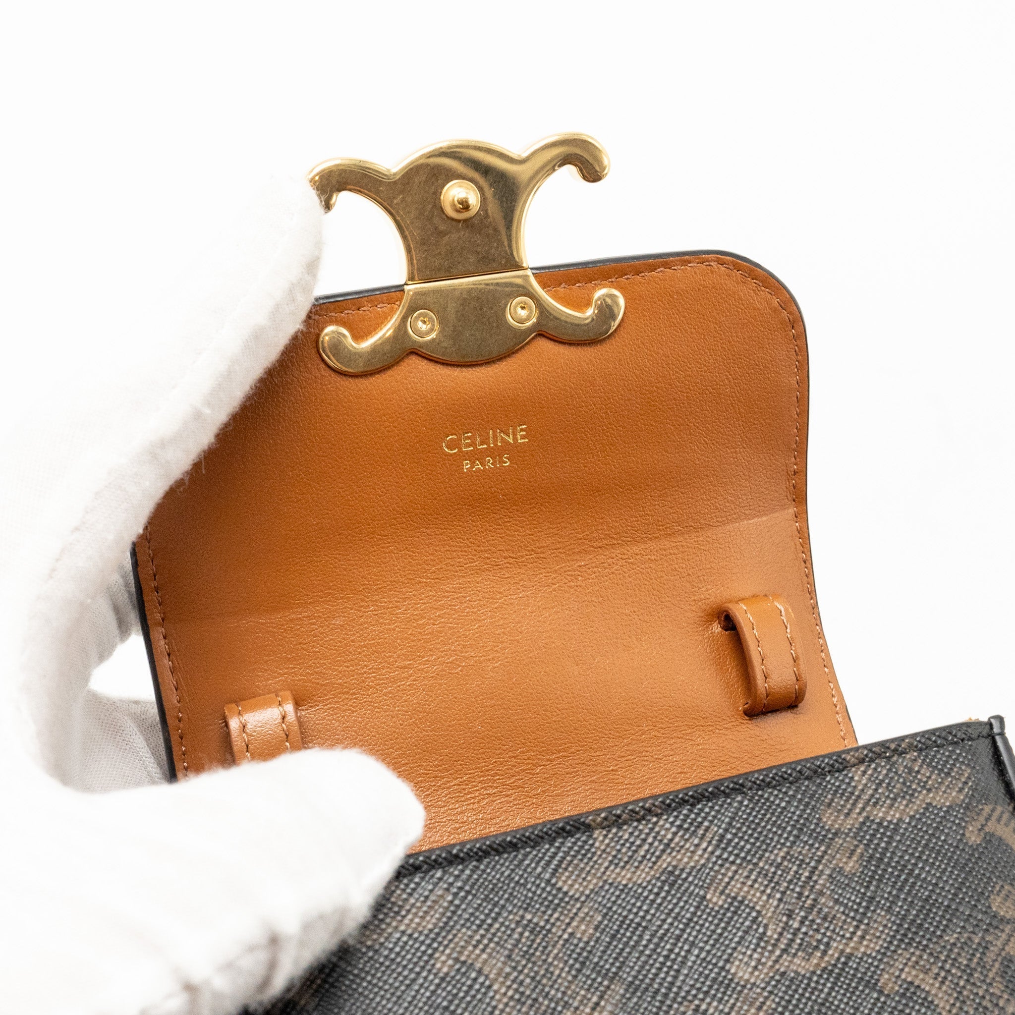 celine-mini-claud-bag-triomphe-canvas-calfskin-tan-ghw