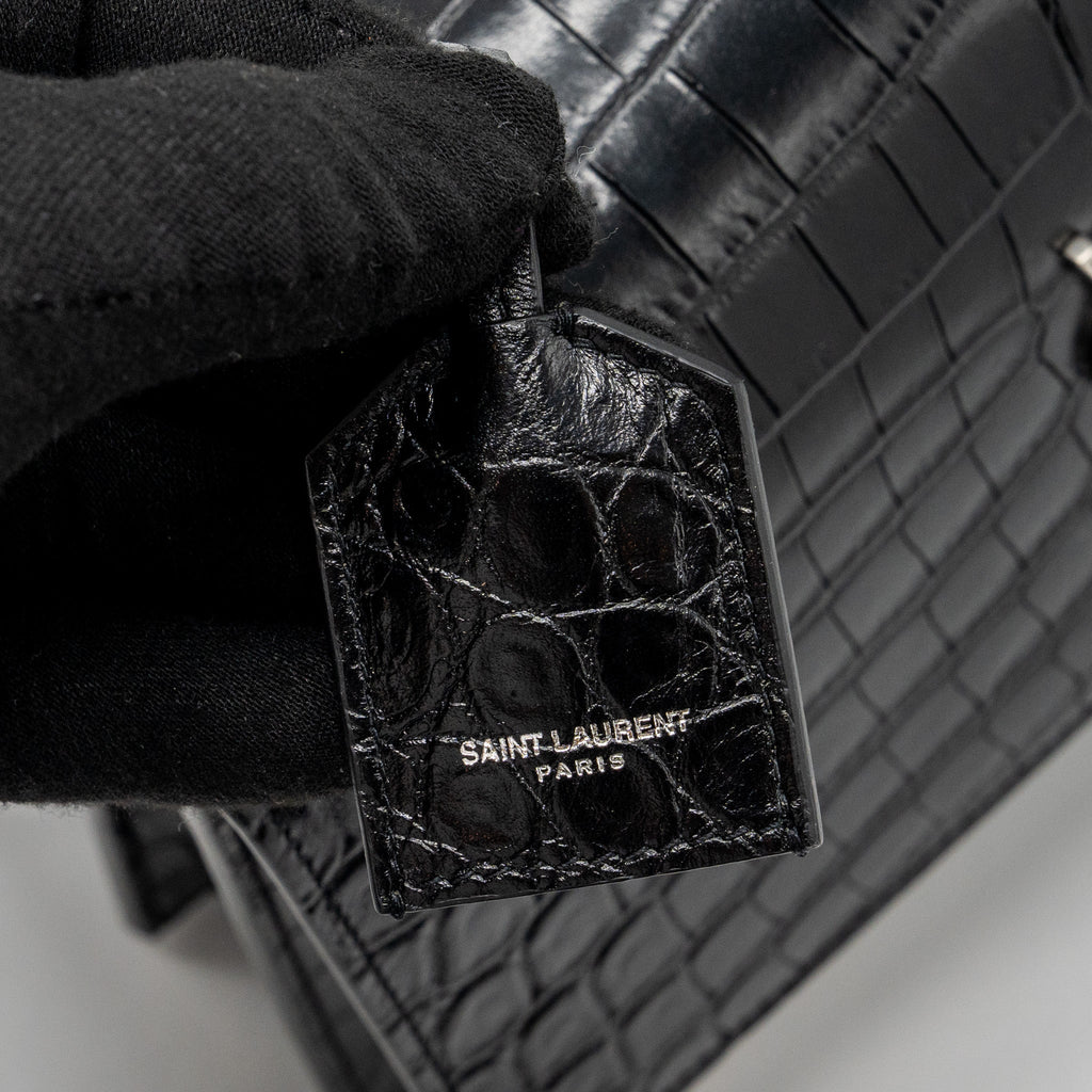 saint-laurent-sunset-bag-crocodile-embossed-black-shw