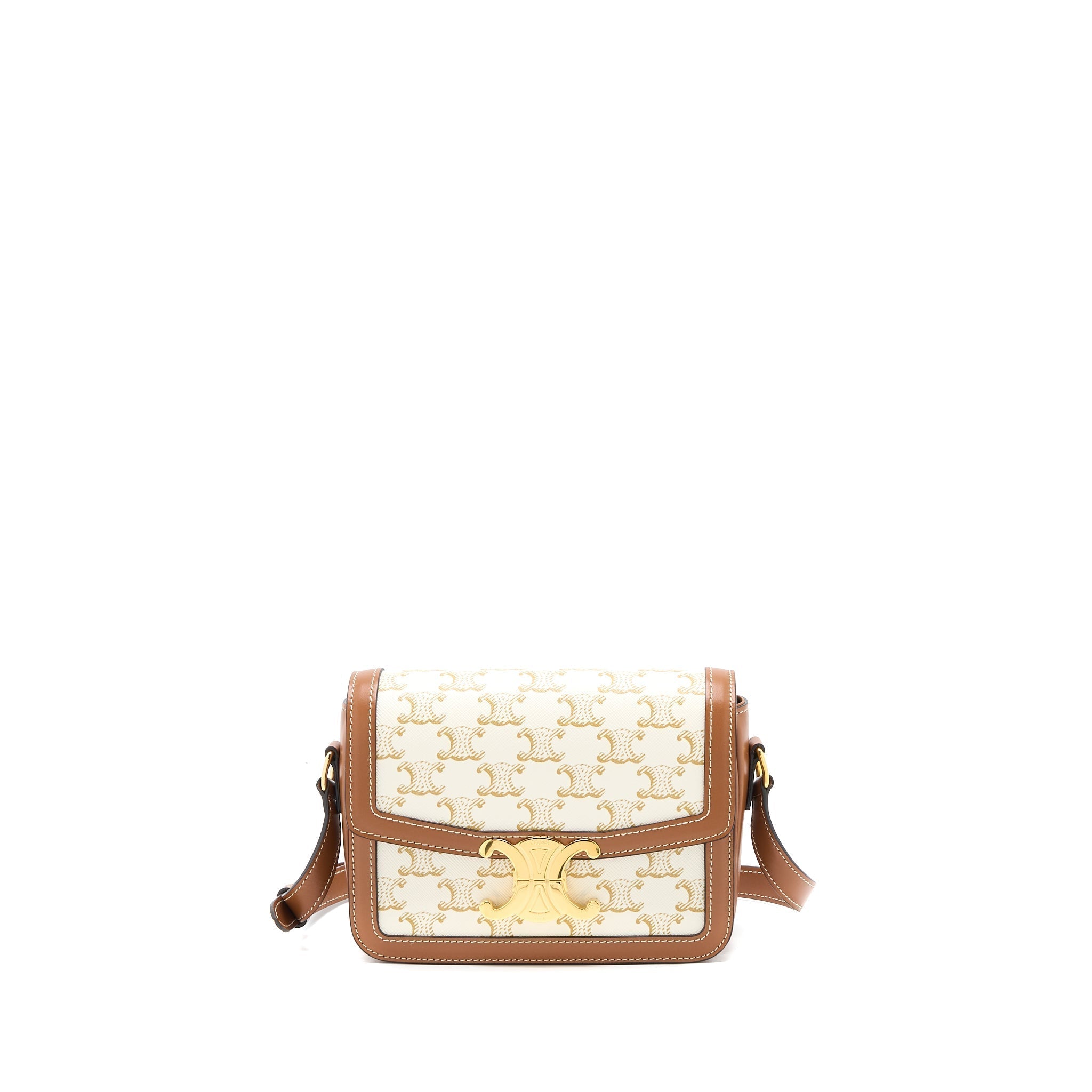 celine-teen-triomphe-bag-triomphe-canvas-calfskin-white-ghw