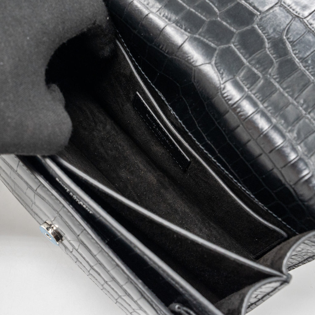 saint-laurent-sunset-bag-crocodile-embossed-black-shw