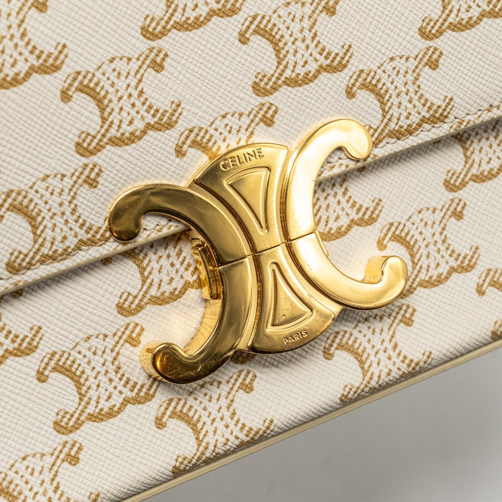 celine-triomphe-shouder-bag-triomphe-canvas-calfskin-white-ghw