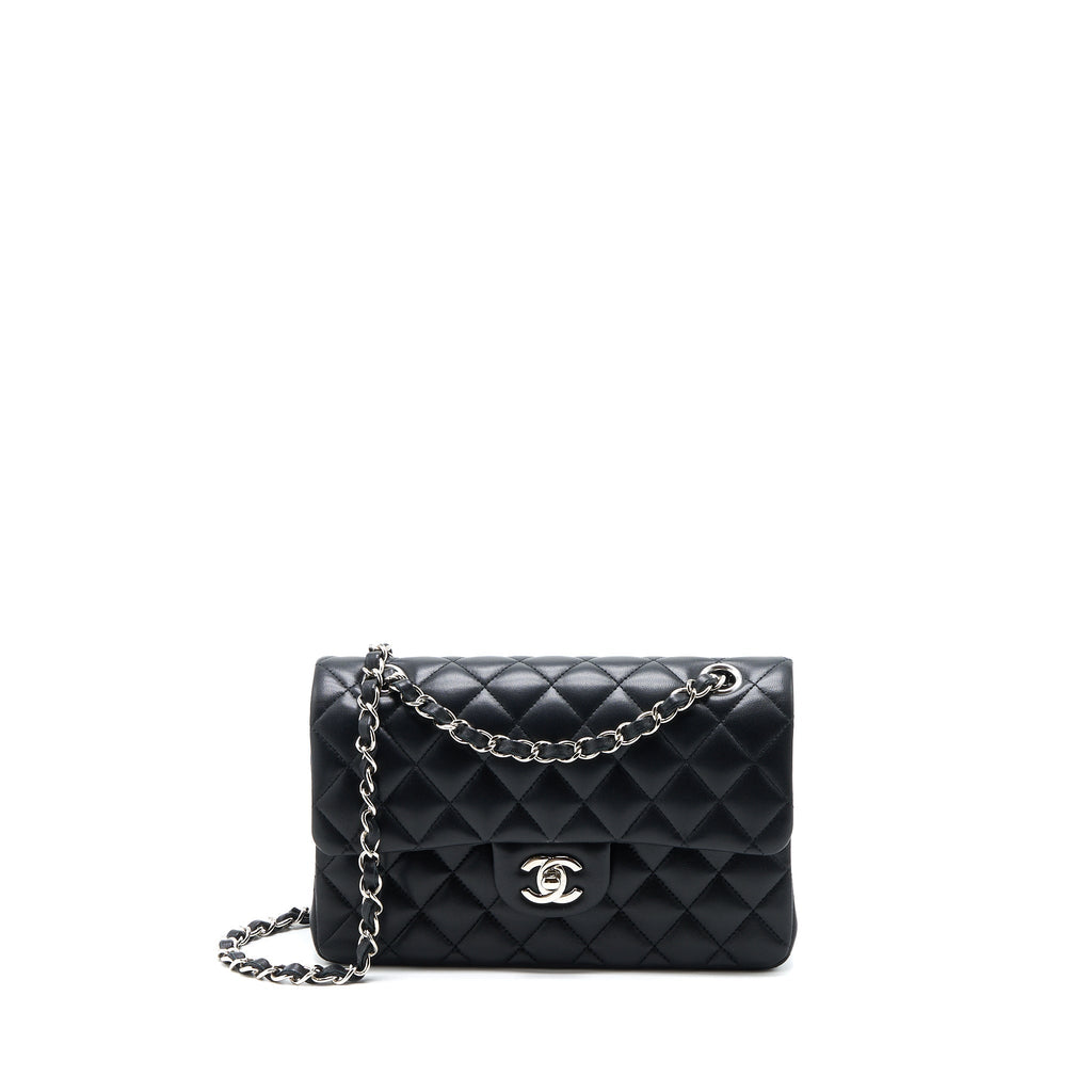 chanel-small-classic-double-flap-bag-lambskin-black-shw-1