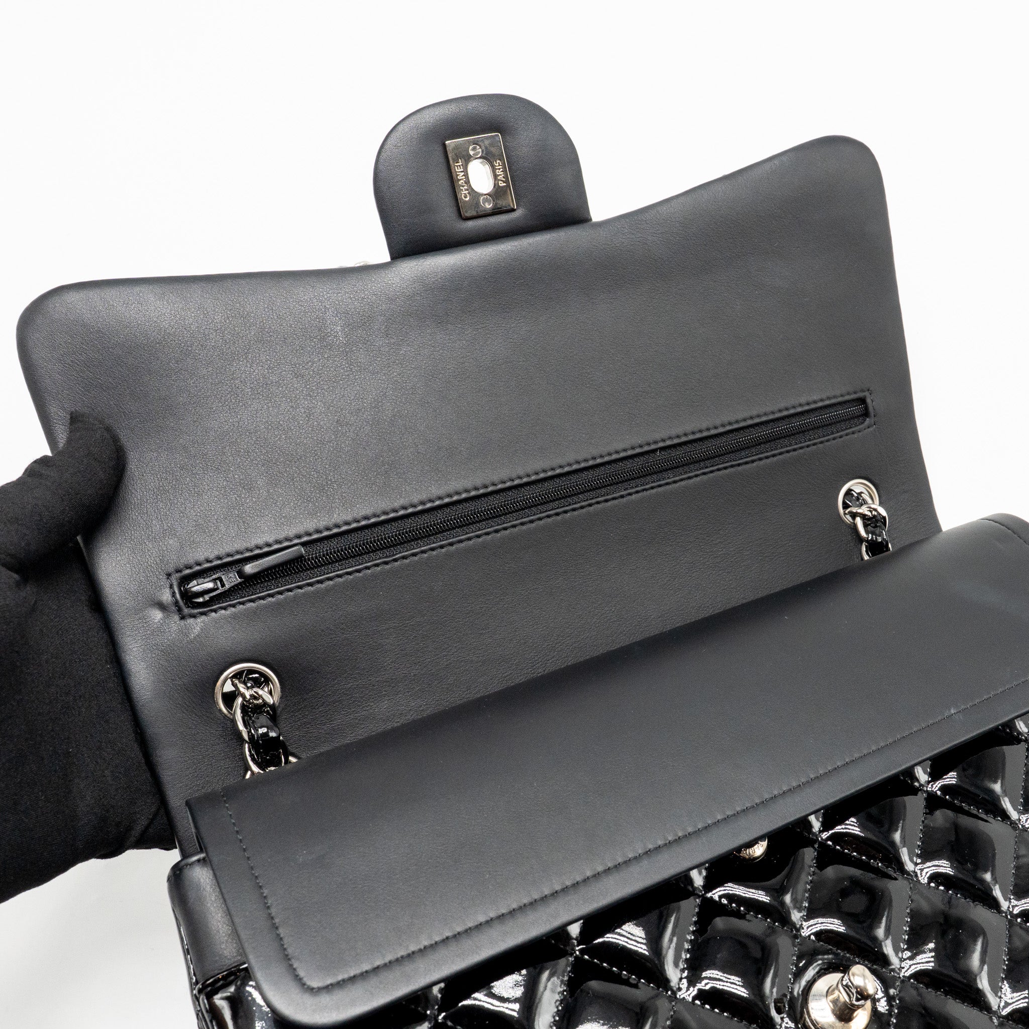 chanel-jumbo-classic-double-flap-bag-patent-black-shw-2
