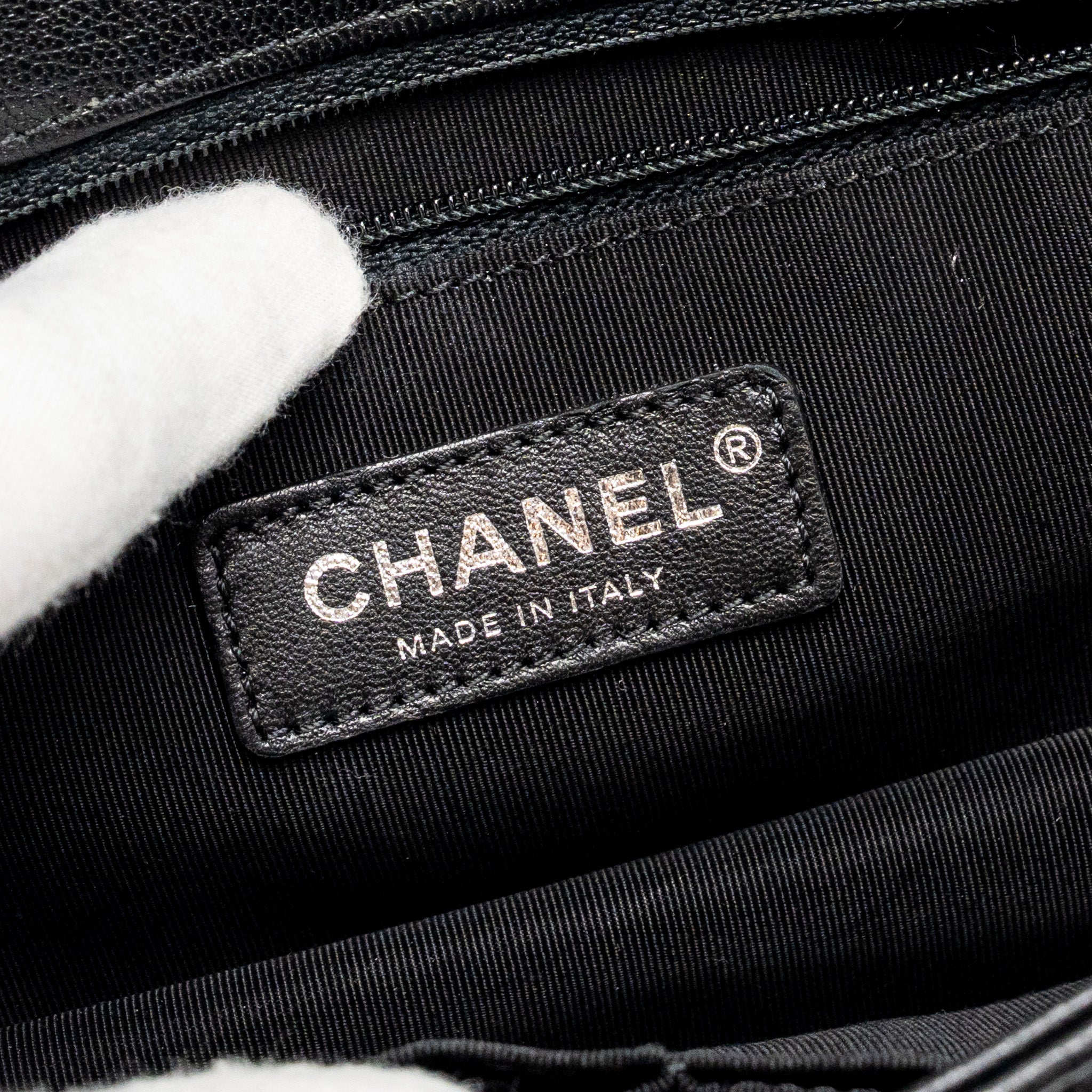 chanel-envelop-metal-plate-flap-bag-chevron-calfskin-black-navy-ruthenium-silver-hardware-copy