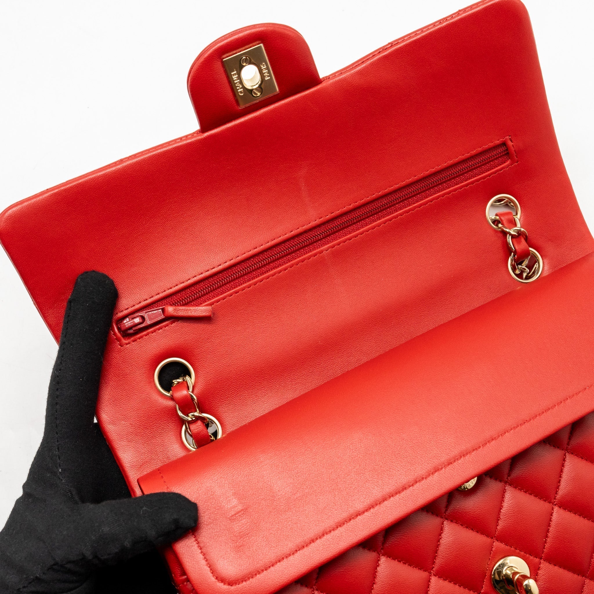 chanel-medium-classic-double-flap-bag-lambskin-red-lghw