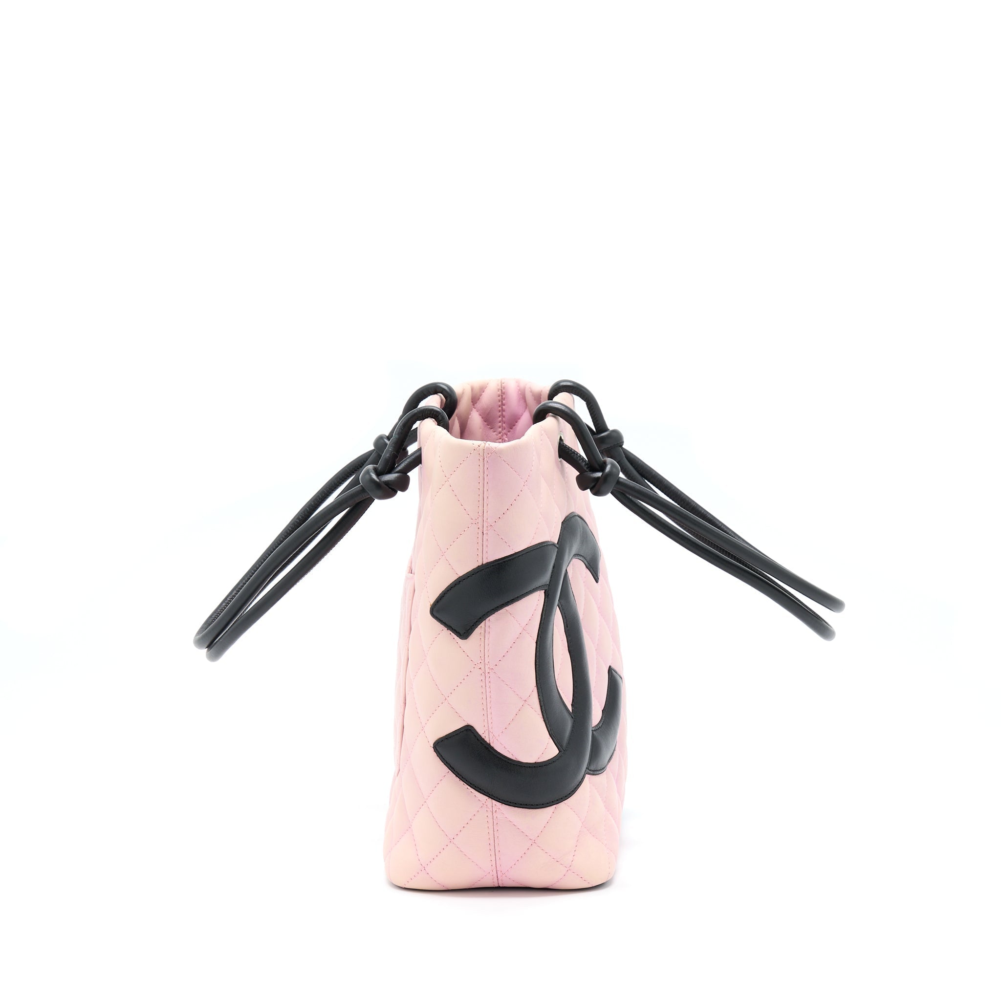chanel-vintage-camnon-tote-pink-black-shw
