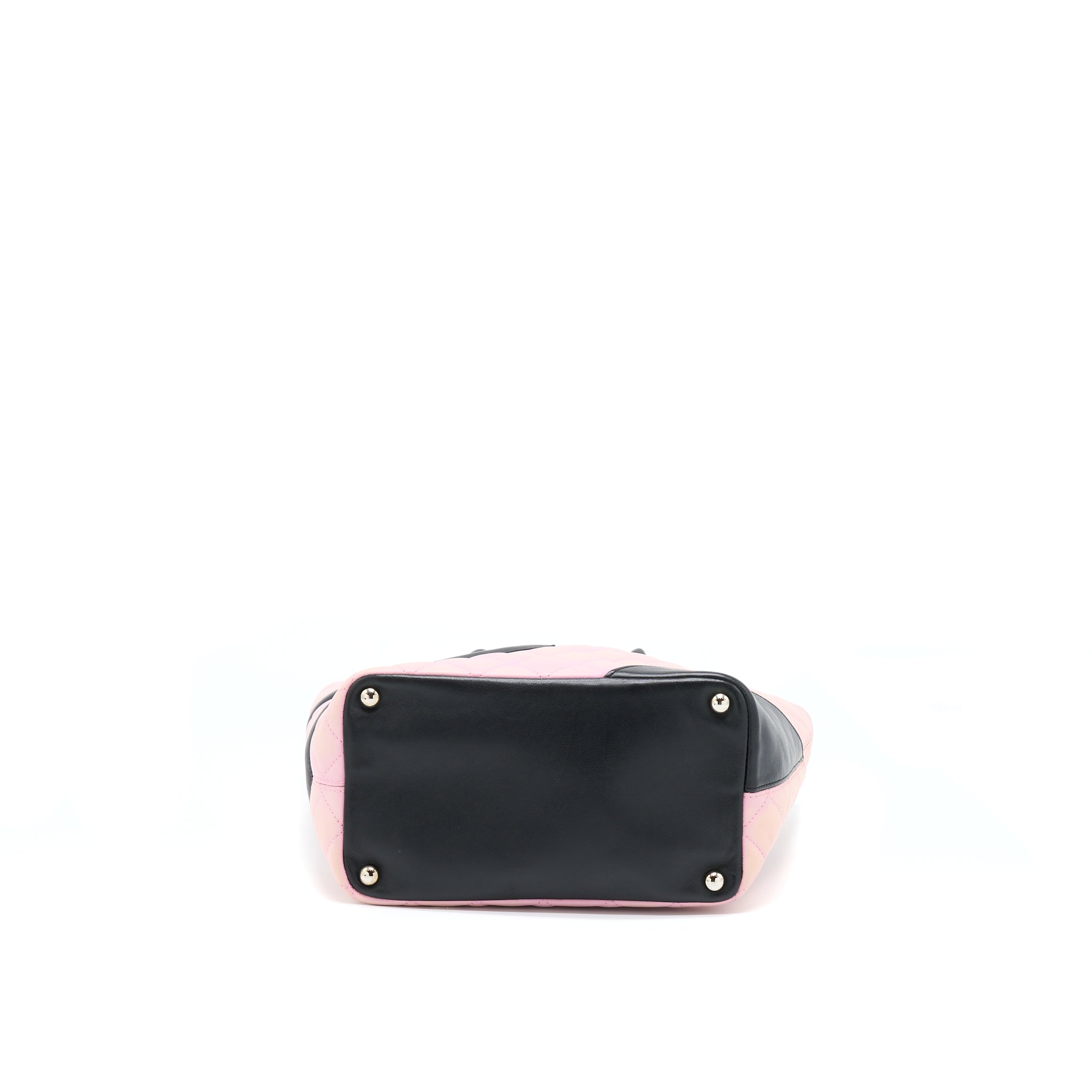 chanel-vintage-camnon-tote-pink-black-shw