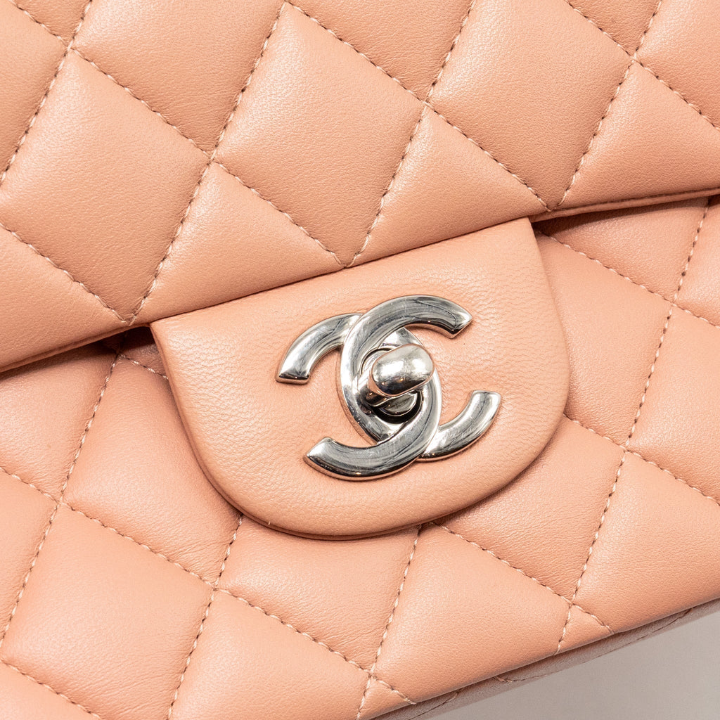 chanel-medium-classic-double-flap-bag-lambskin-pink-shw-microchip