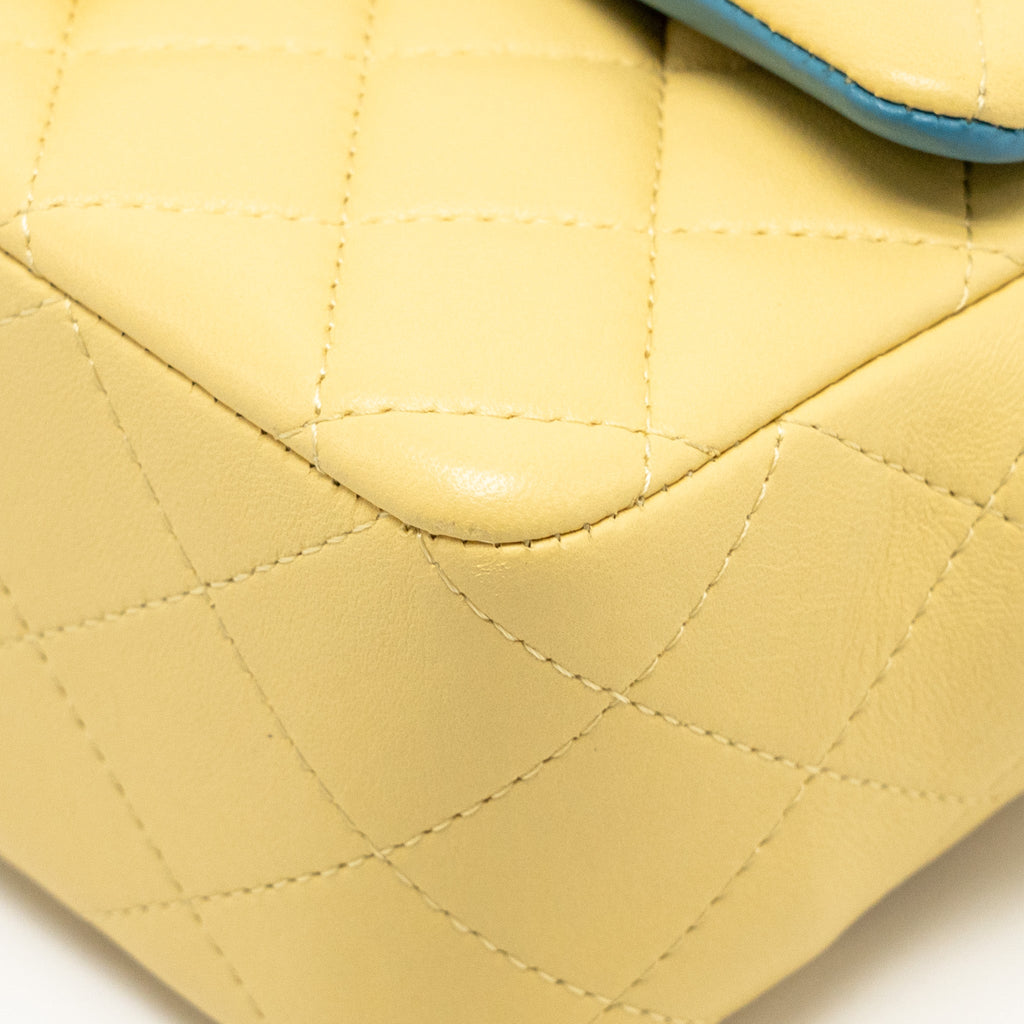 chanel-mini-rectangular-flap-bag-lambskin-yelllow-blue-with-iridescent-blue-hardware-copy-1