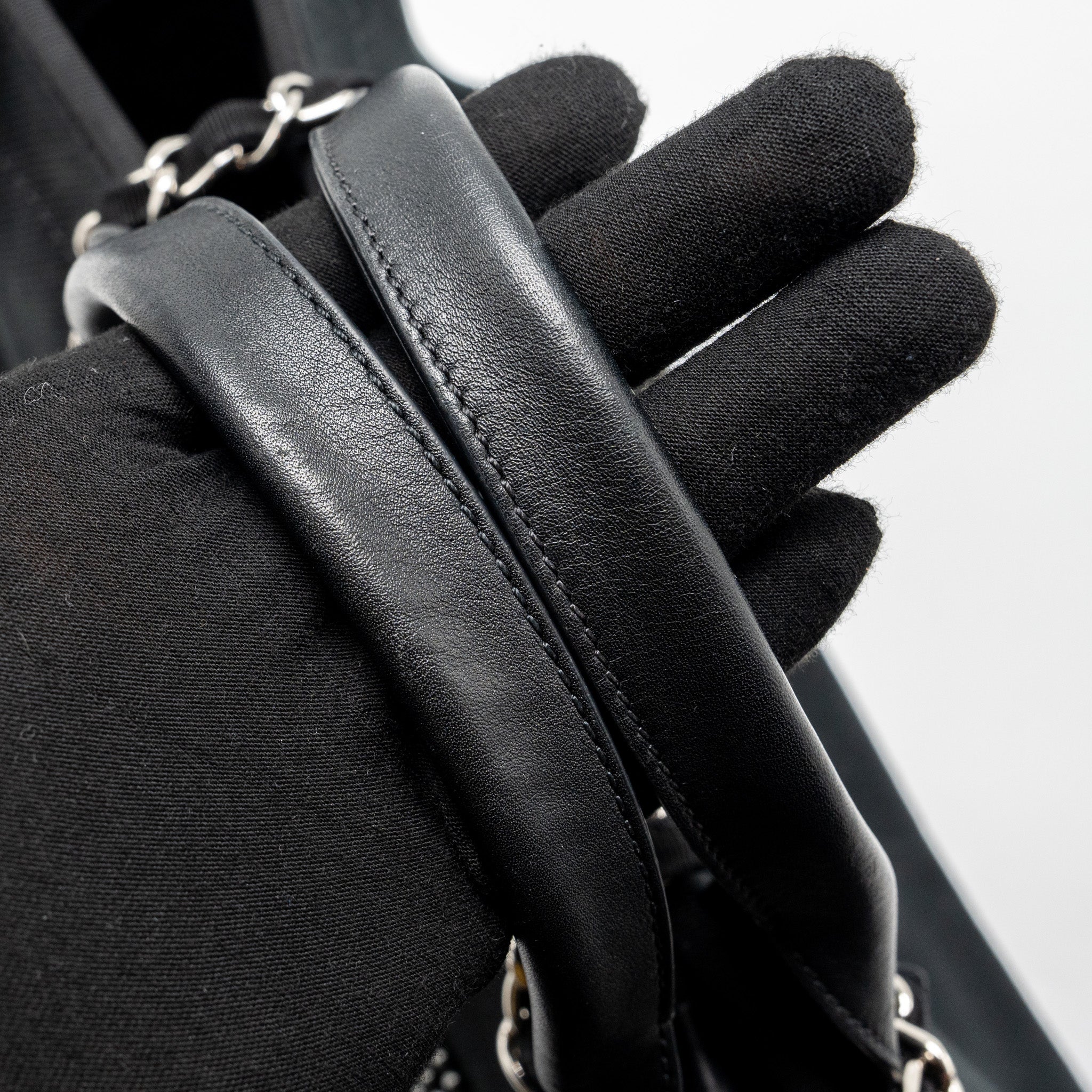 chanel-deauville-black-studded-tote-bag-canvas-leather-black-shw