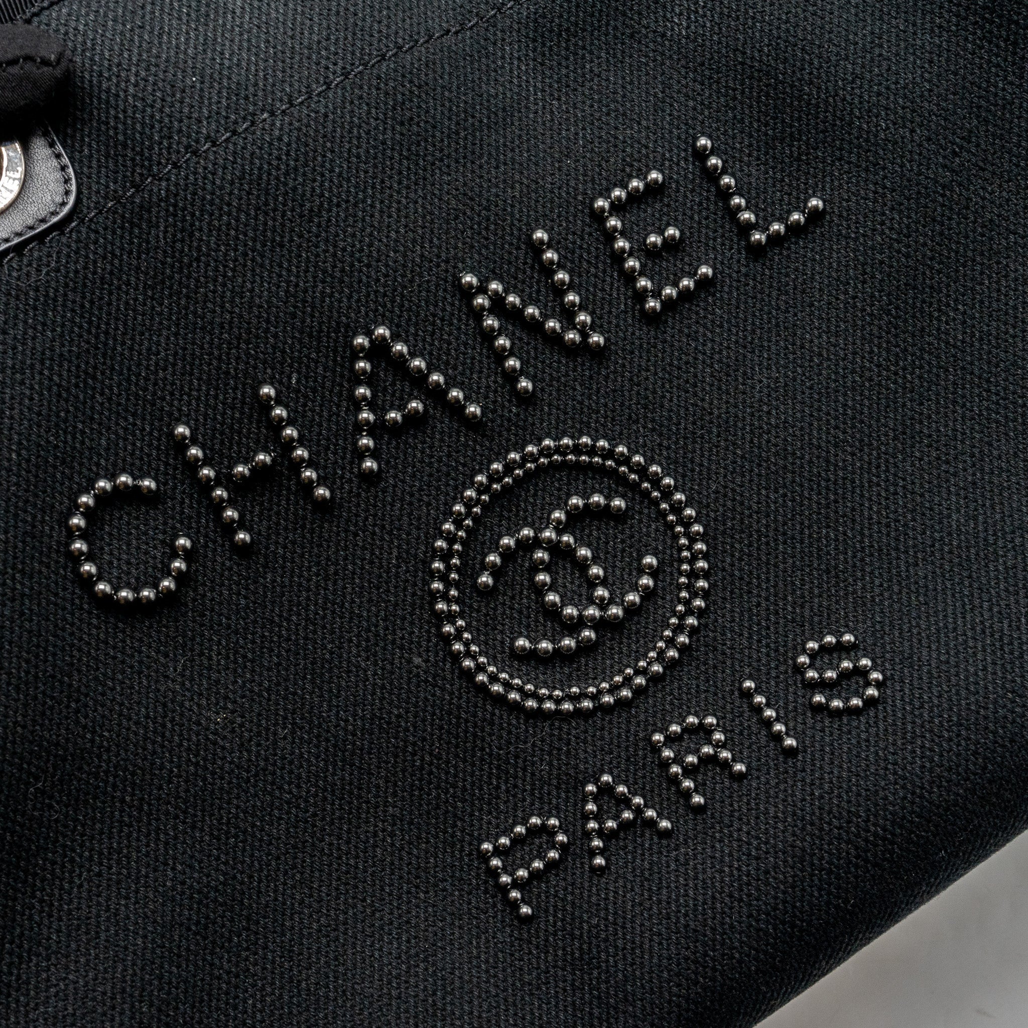 chanel-deauville-black-studded-tote-bag-canvas-leather-black-shw